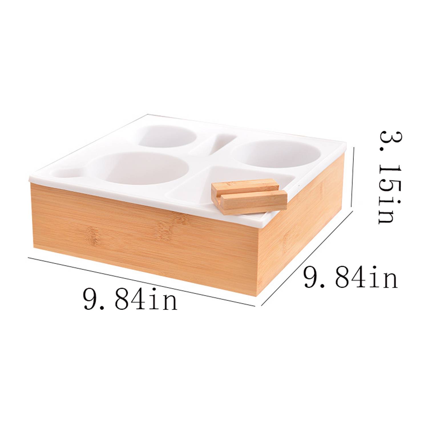 Wooden Anti Spill Couch Cup Holder Tray 4