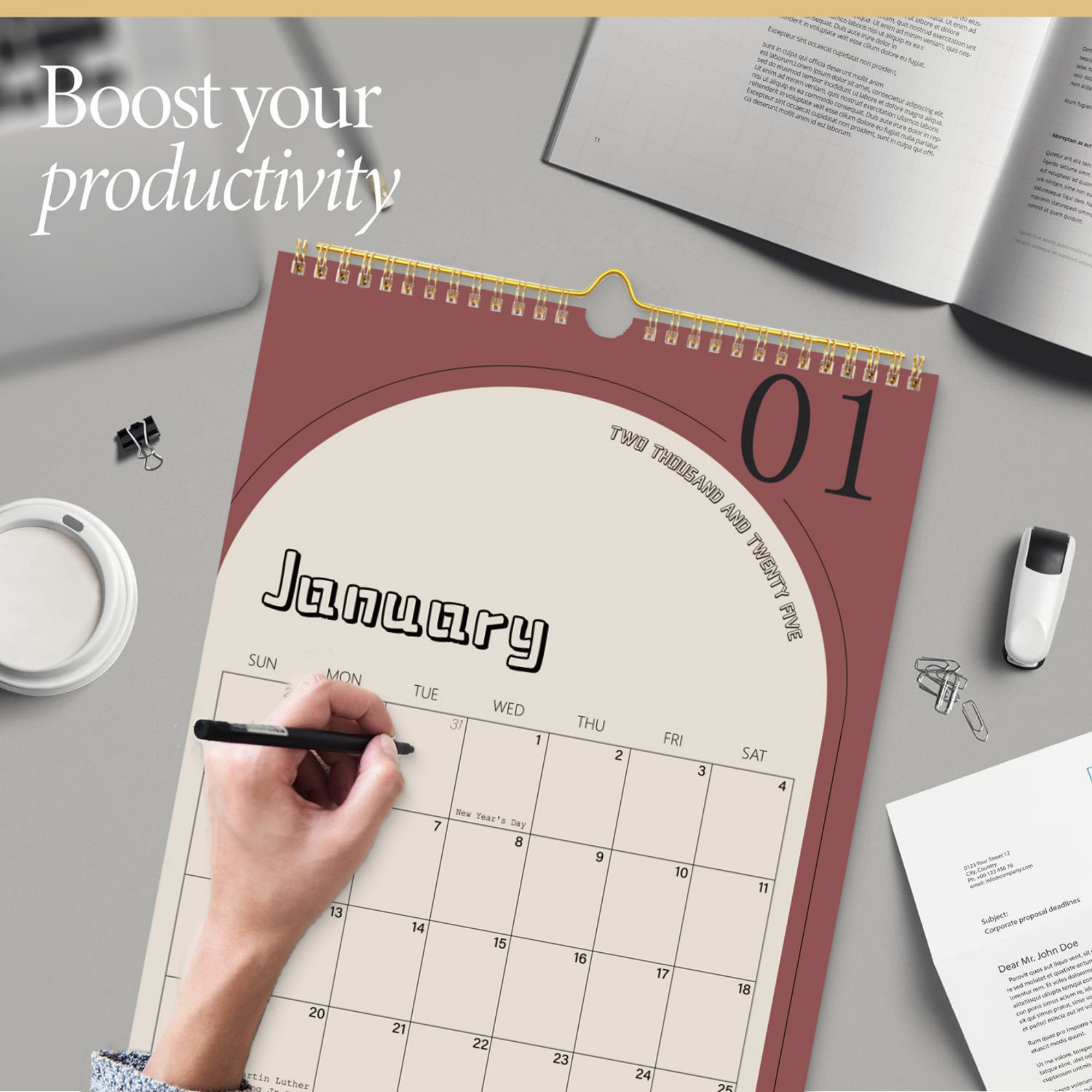 18 Months 14.7"*10" Wall Calendar From Jan 2025 To June 2026 3