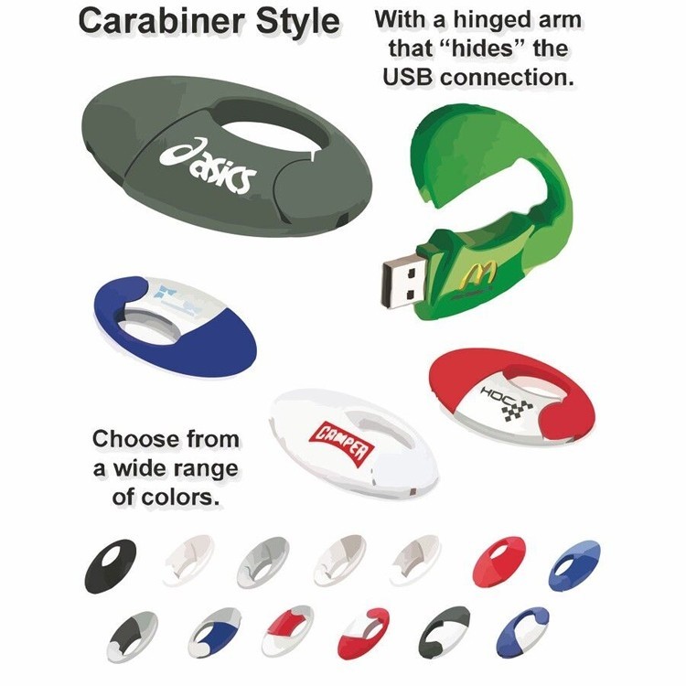 Carabiner Style Flash Drive / USB - 128 MB