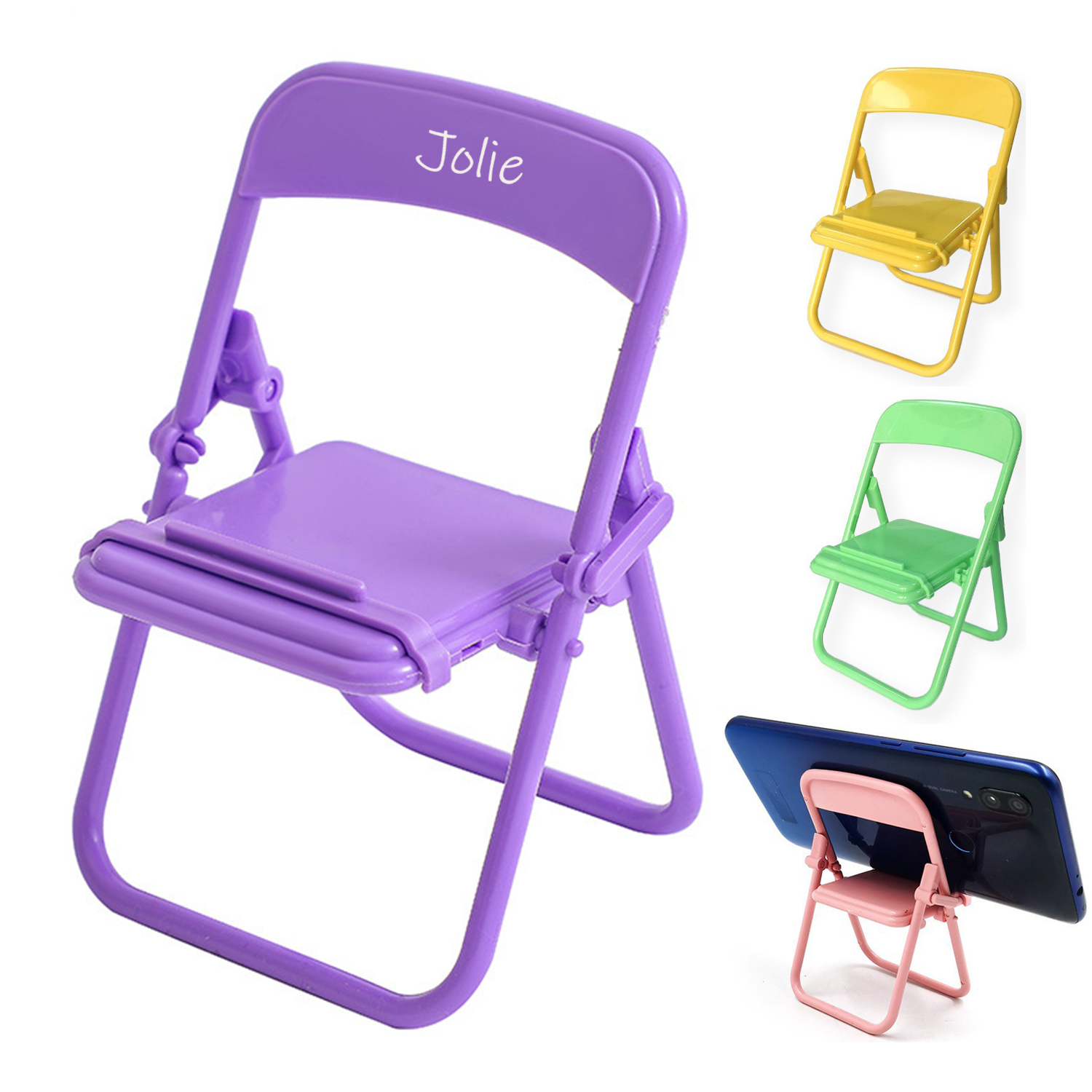 Chair Shaped Cell Phone Holder Foldable Bracket Desk Stand 2