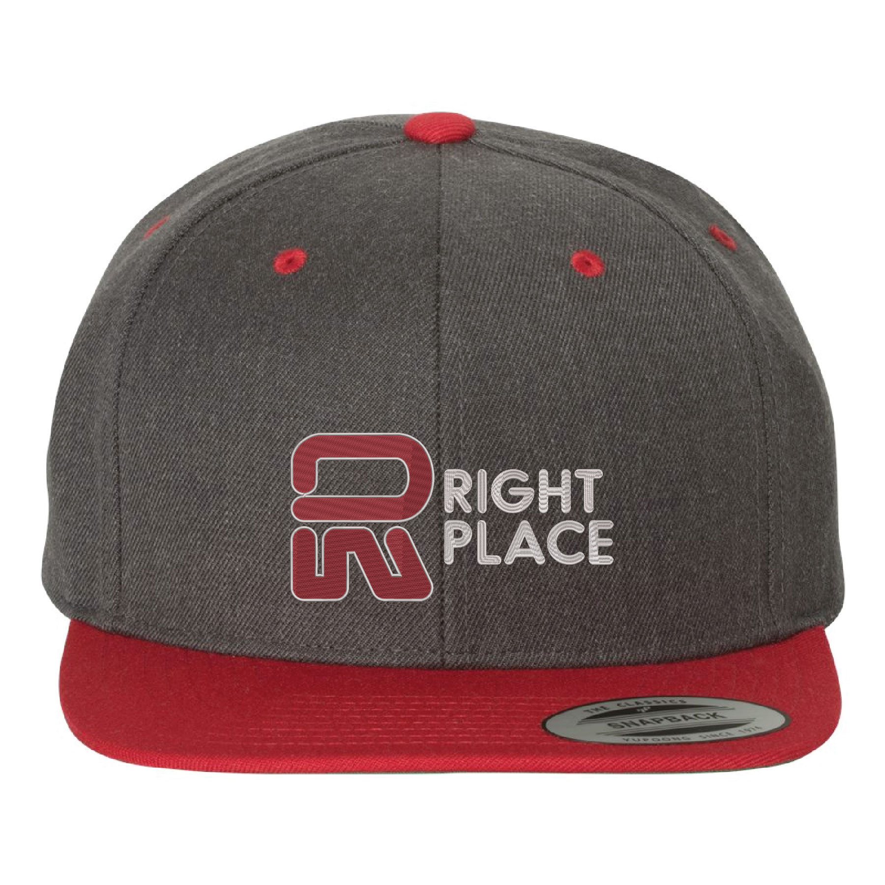 Yupoong 6089M YP Classics Premium Flat Bill Snapback Hat with Embroidery