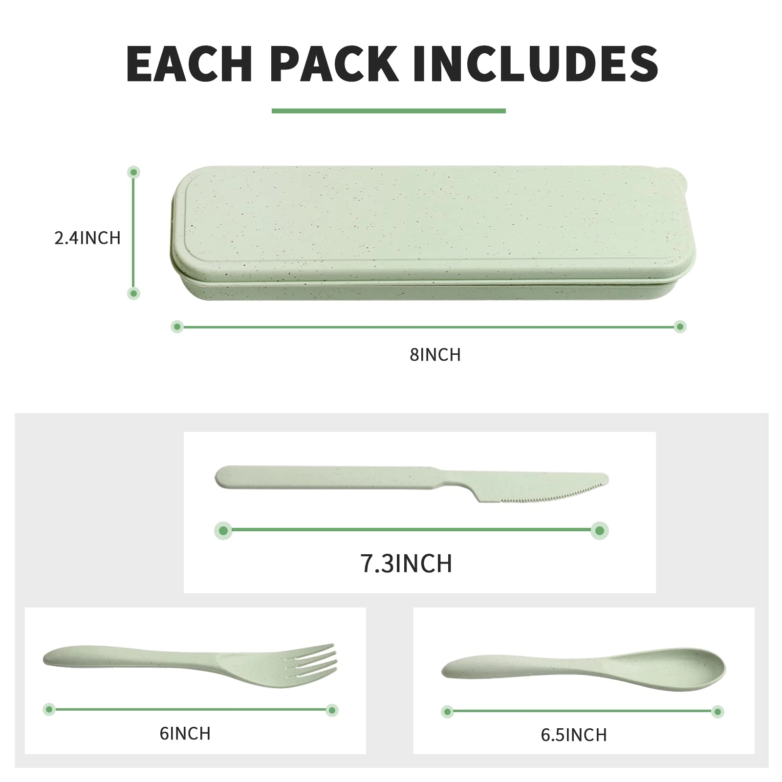 Portable Wheat Straw Cutlery With Case 3