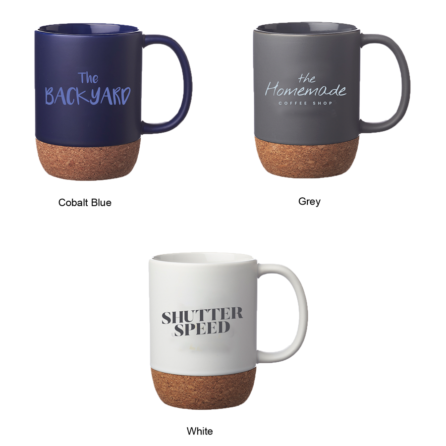 15 oz. Matte Cork Bottom Ceramic Mug 1