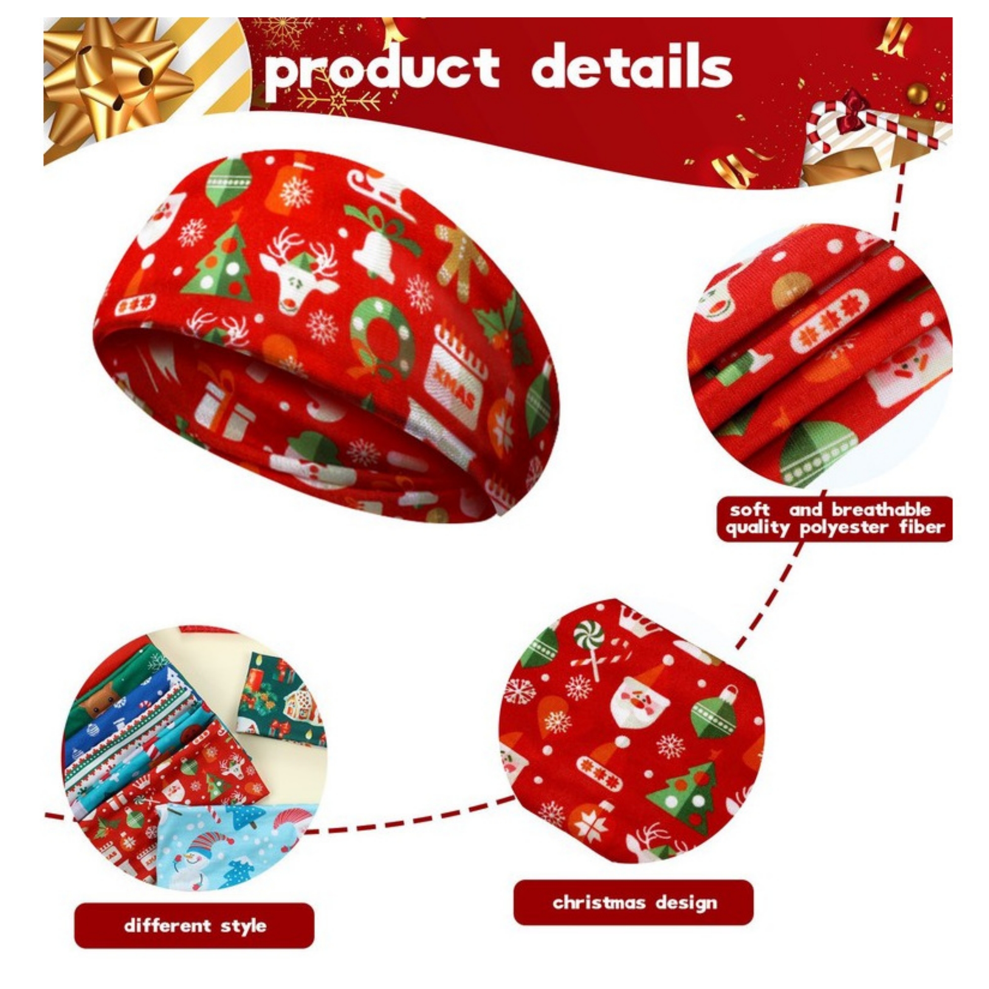 Christmas Stretchy Headband 3