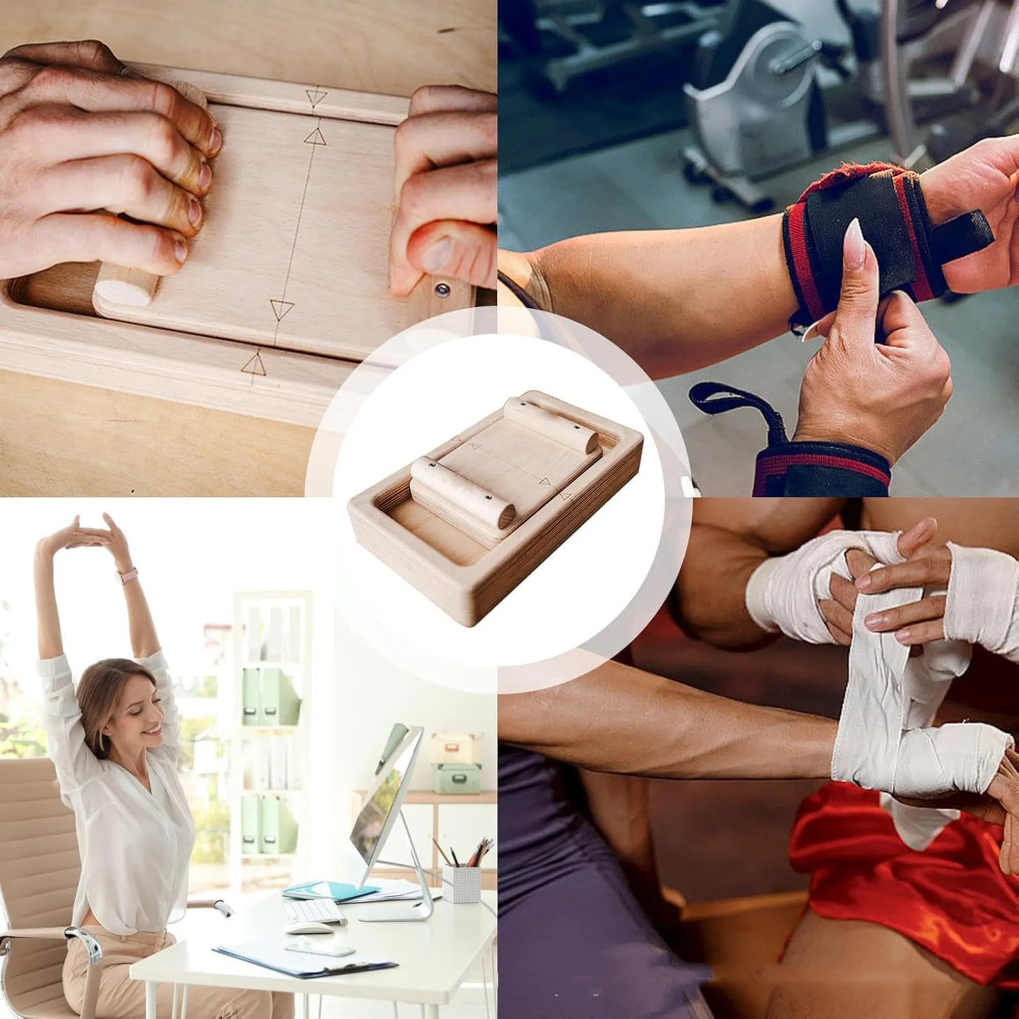 Custom Logo Wooden Hand & Wrist Trainer 3