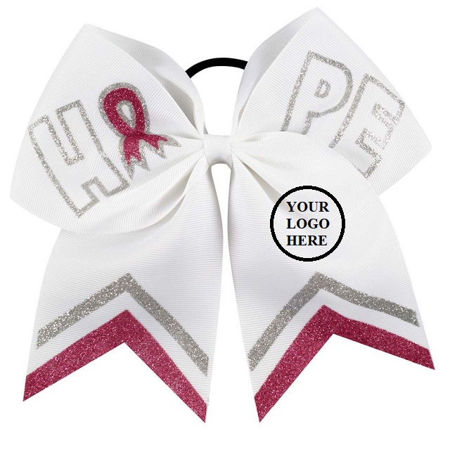Breast Cancer Awareness Glitter Bow Tie with Elastic Band 2