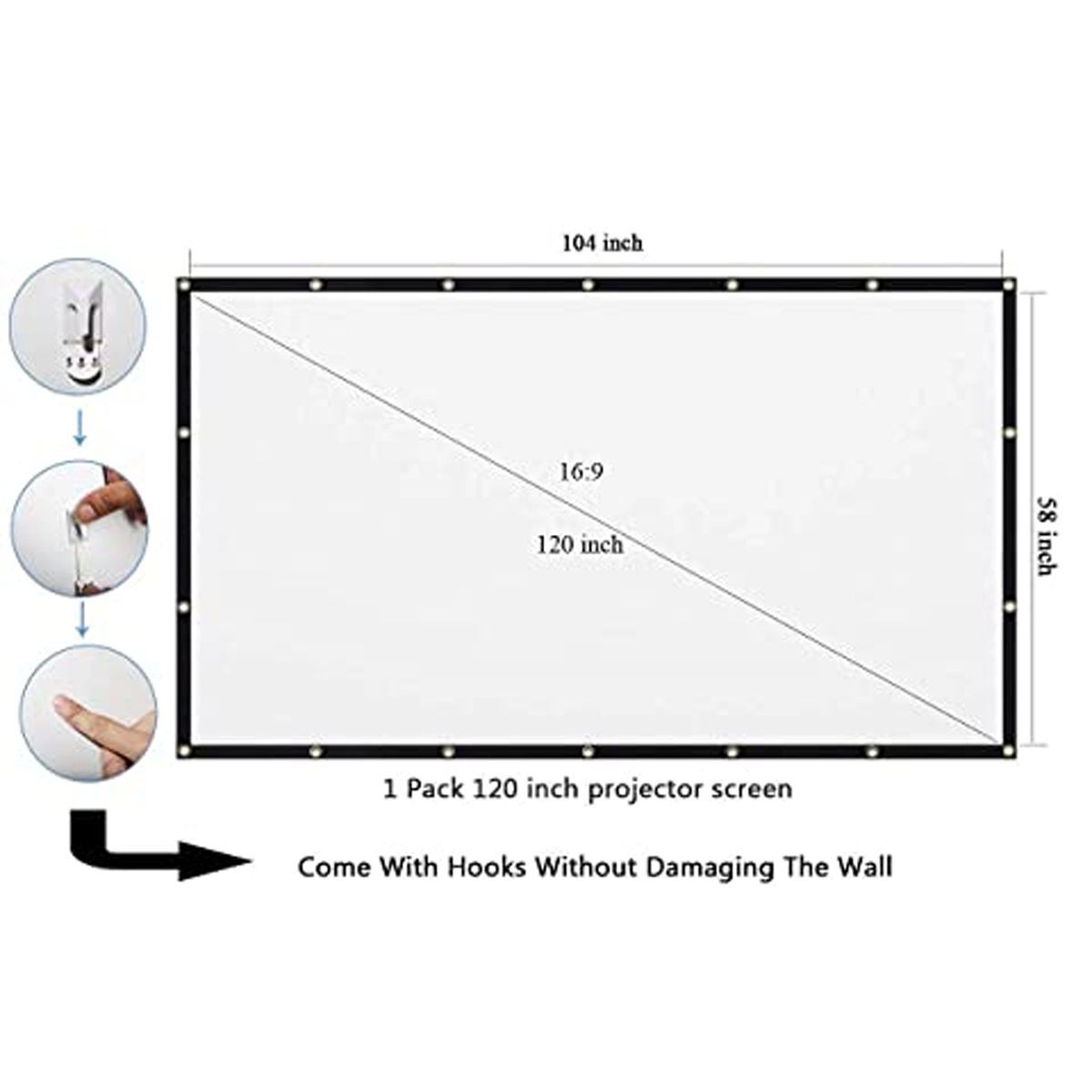 120" Portable Folding Soft Projector Screen 6
