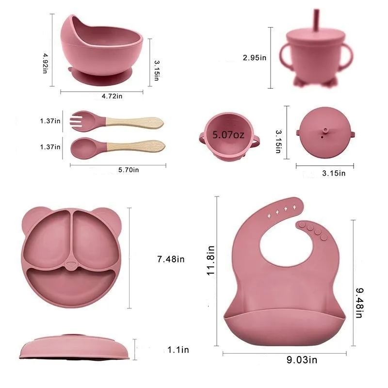 Baby Silicone Tableware 6-piece Set 6