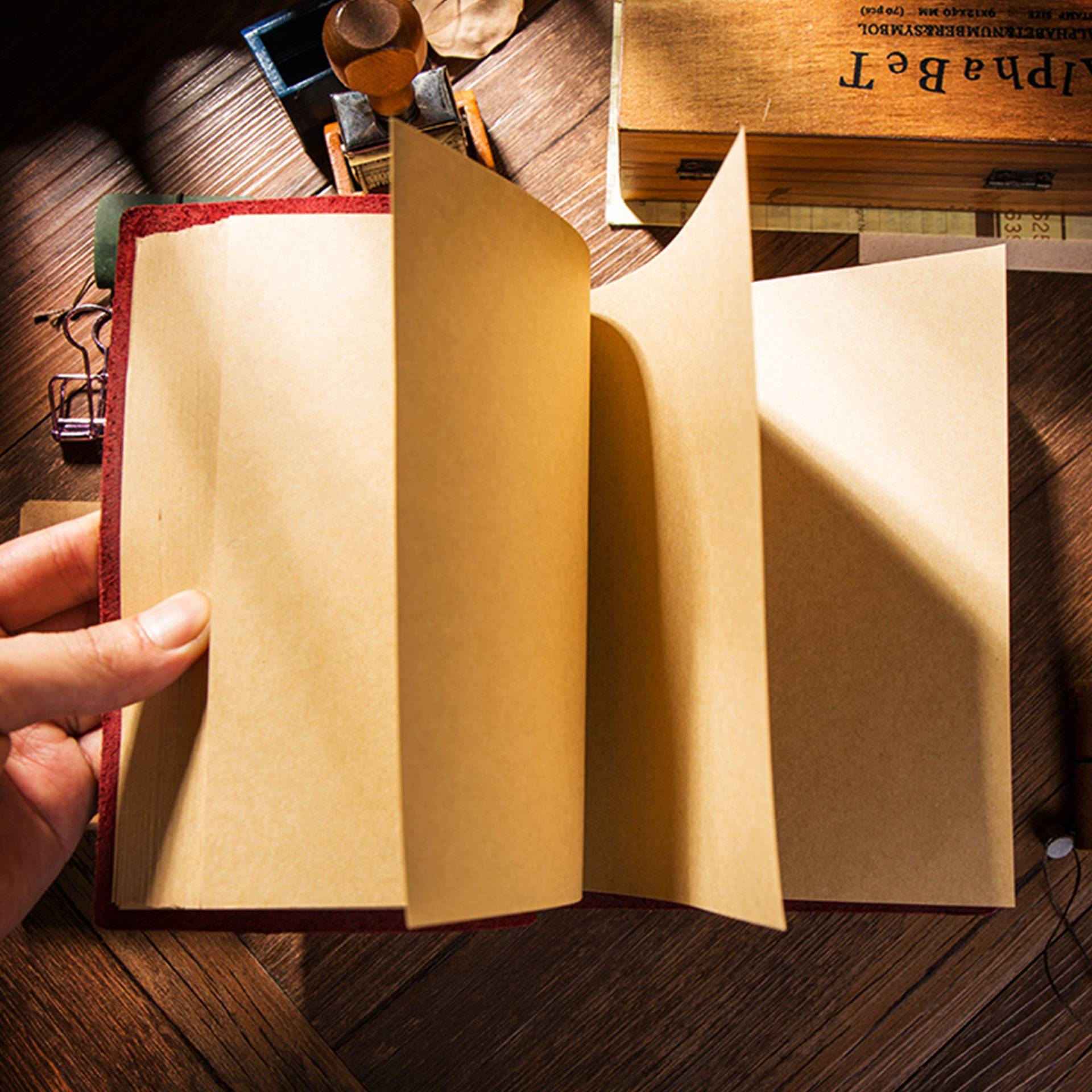 Genuine leather strap notebook 5