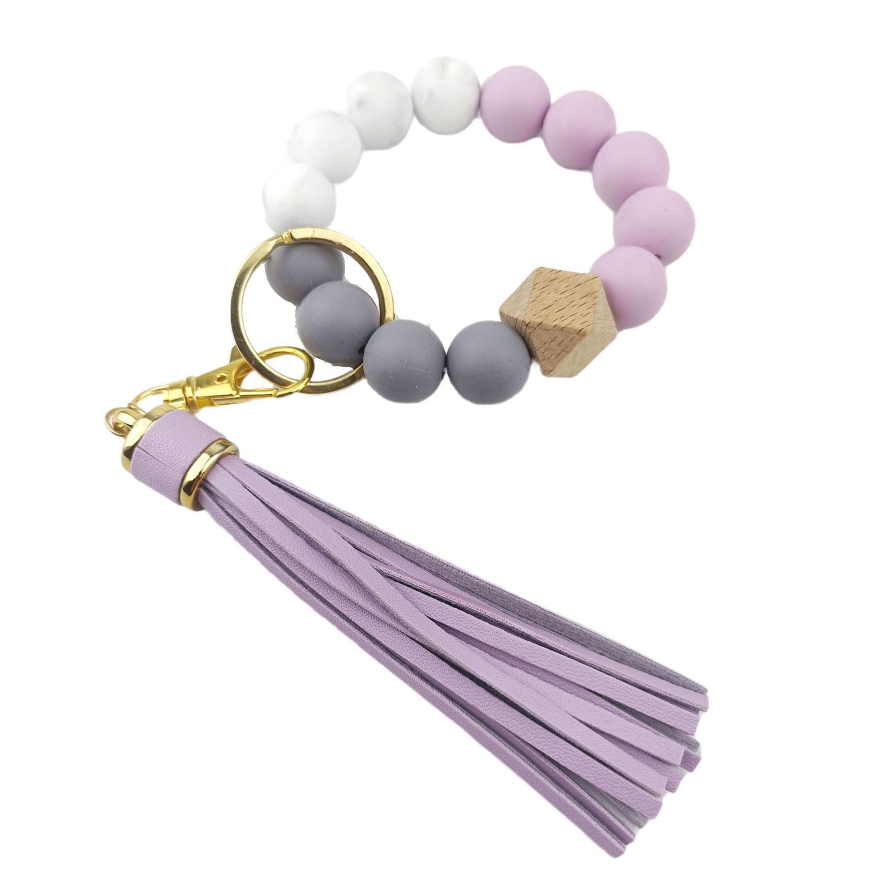 Silicone Bead Wristlet Keychain 2