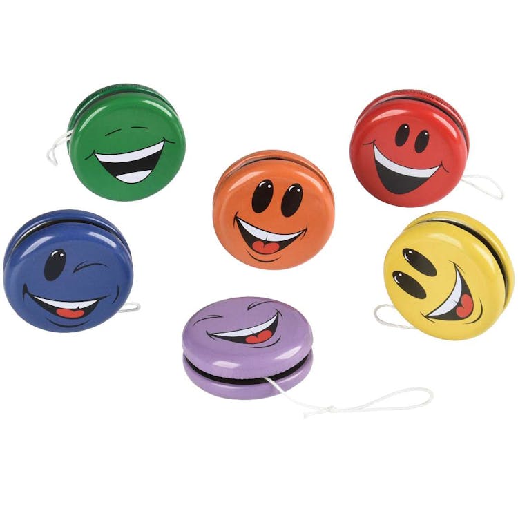 Metal Yo-Yos with Smiley Faces - Assorted 2