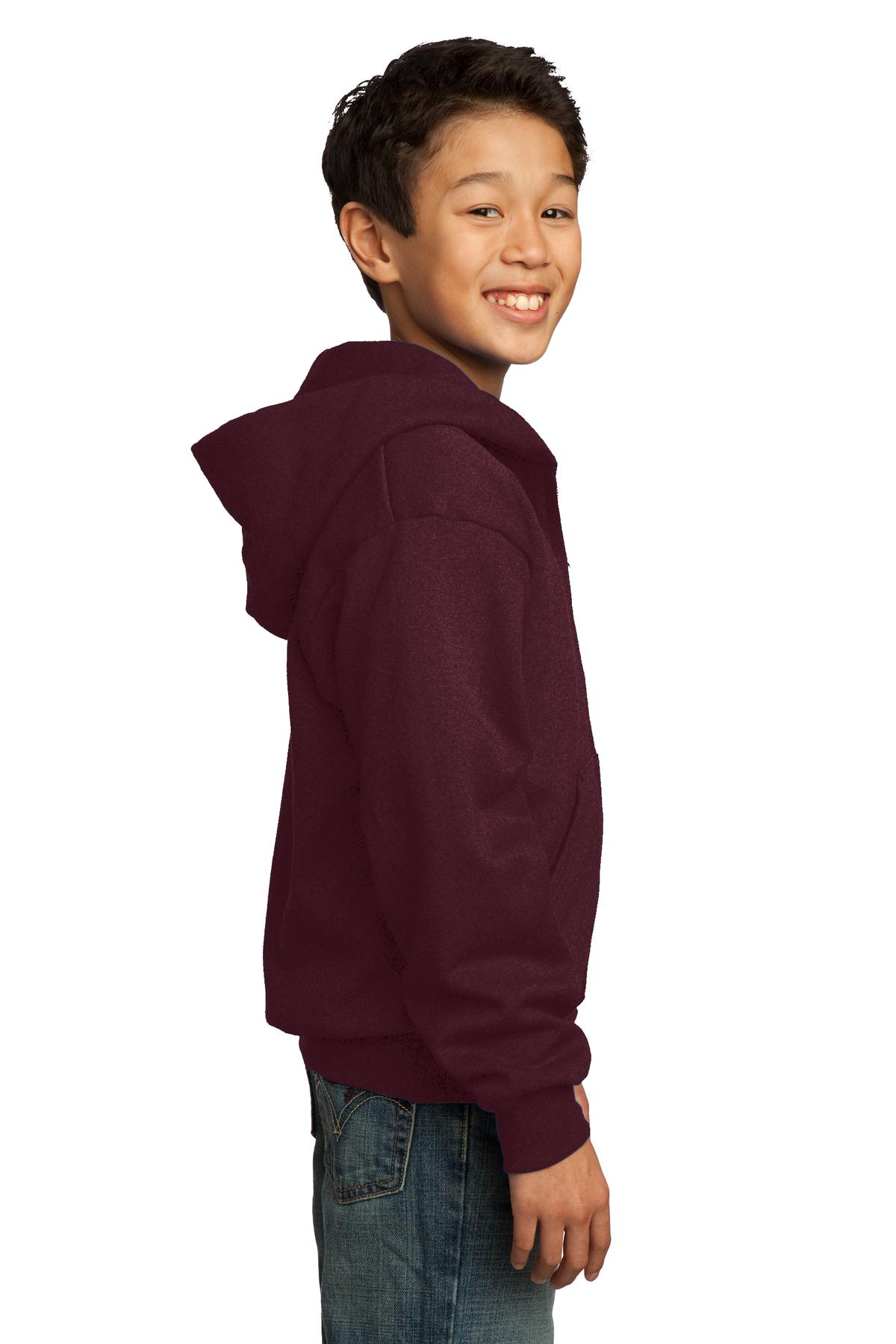 Port & Company® Youth Core Fleece Full-Zip Hooded Sweatshirt 124