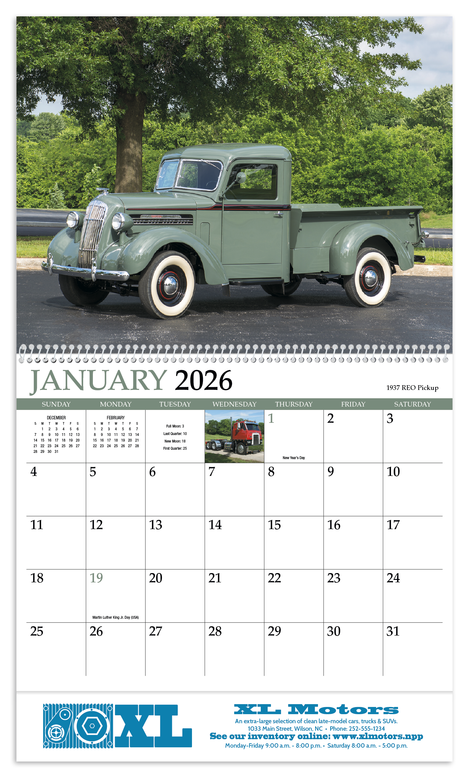 HotLine® Products Classic Trucks Appointment Calendar - Spiral 62