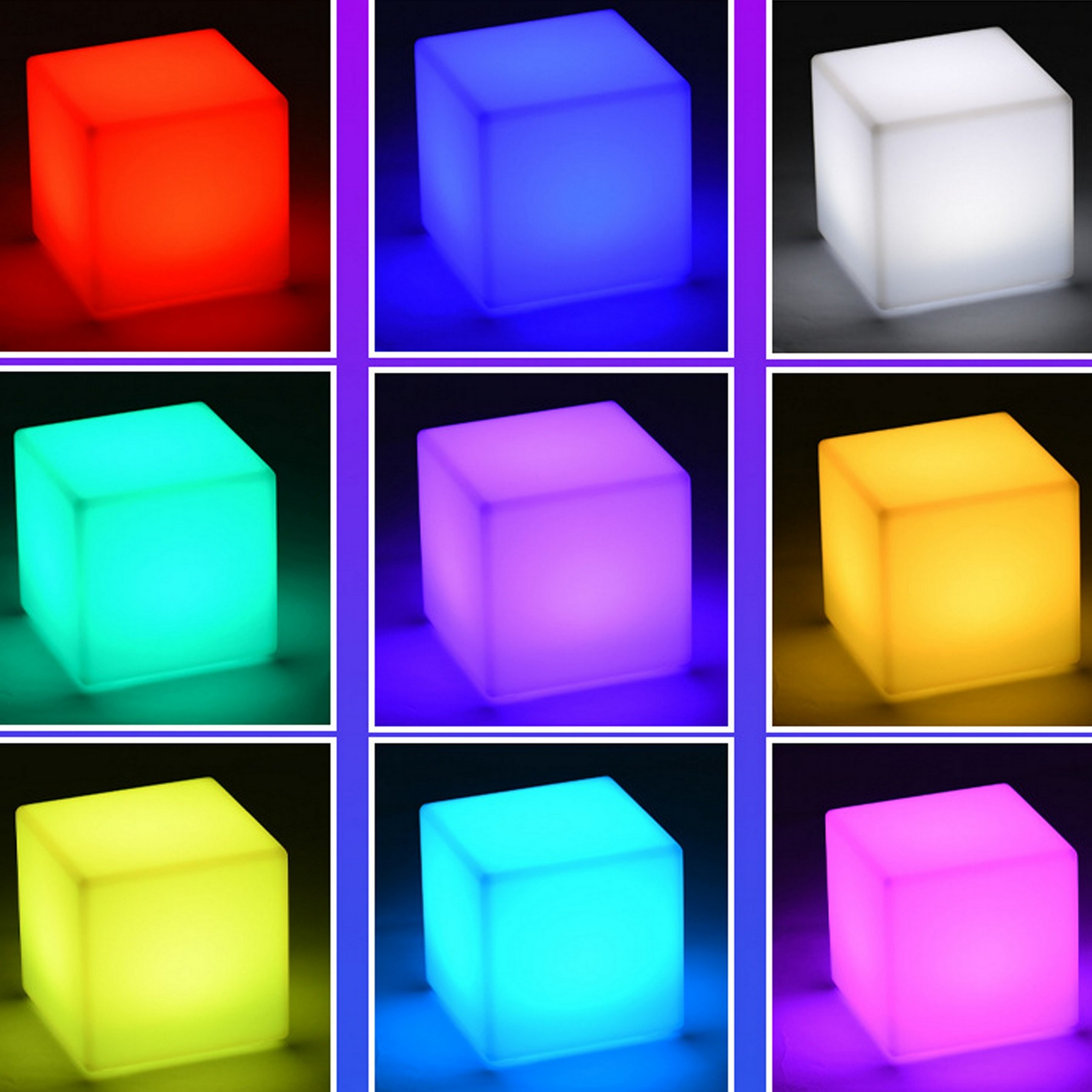 Square 16 Colors Rechargeable Led Light 5