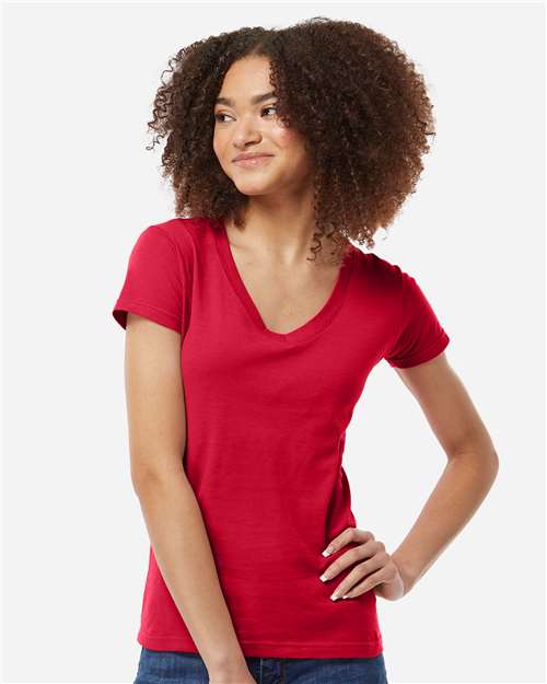 Women's Fine Jersey V-Neck T-Shirt - 214 59