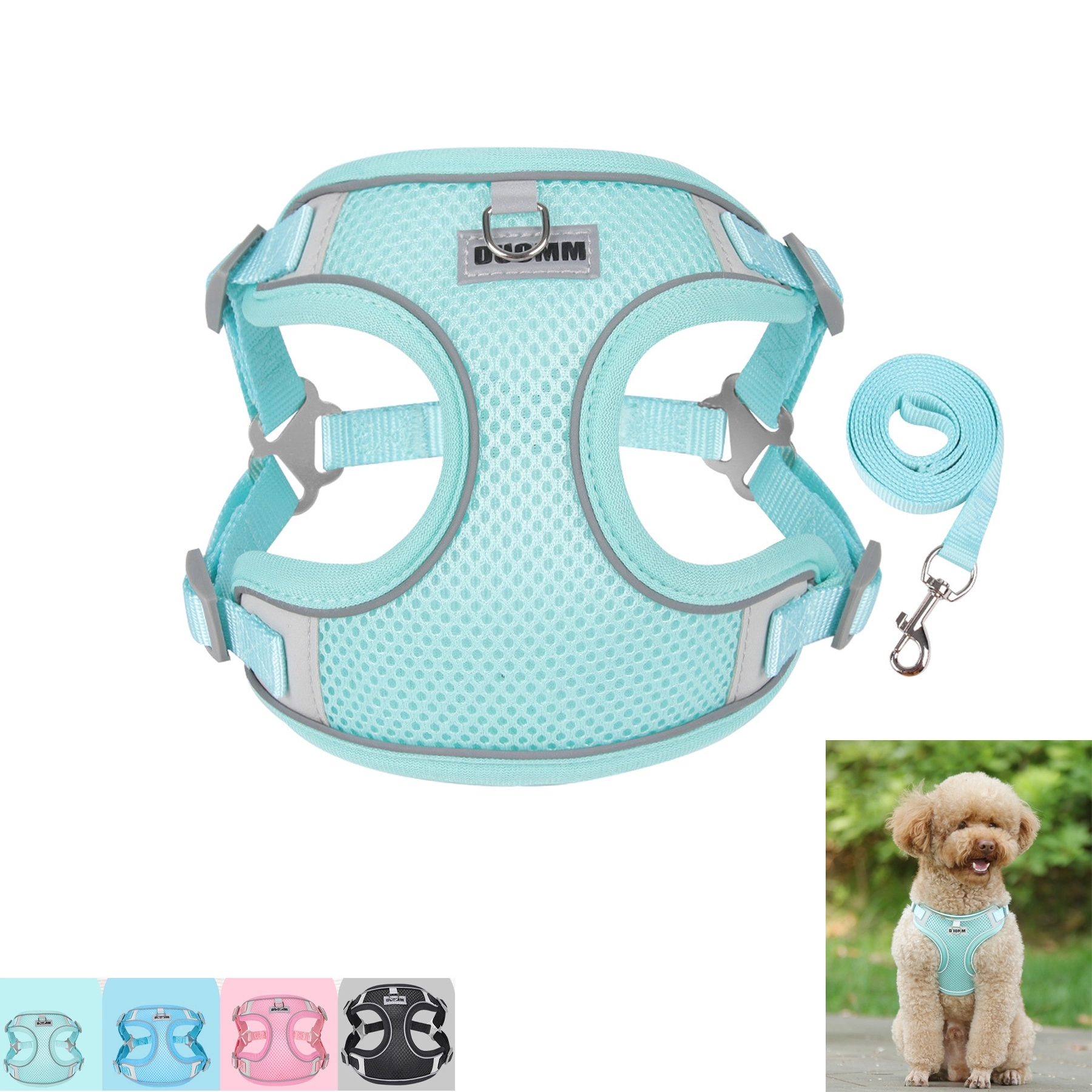 Summer Heavy-Duty Full Body No Pull Vest With Leash D-Ring 2