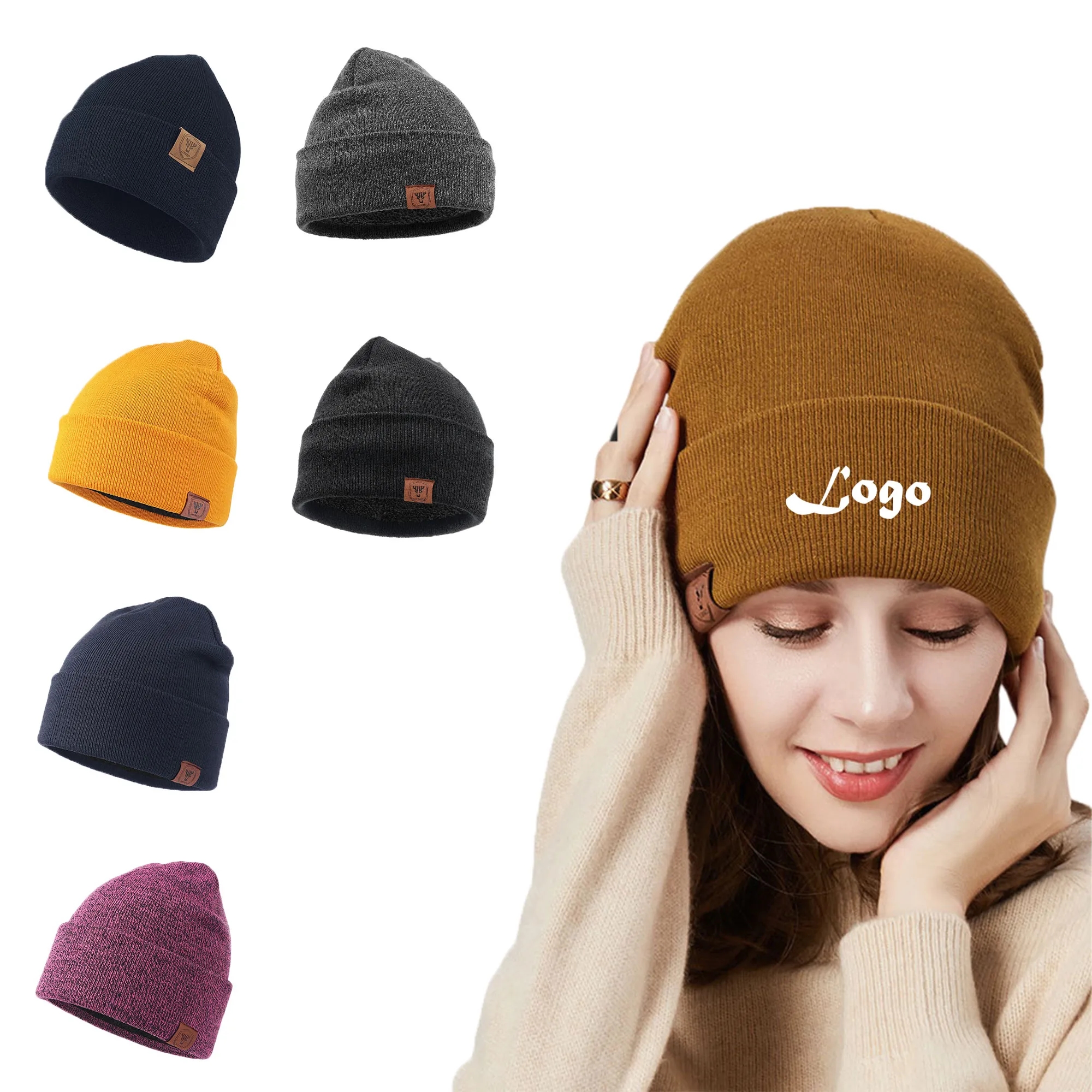 Warm Soft Solid Beanie Knit Winter Hat