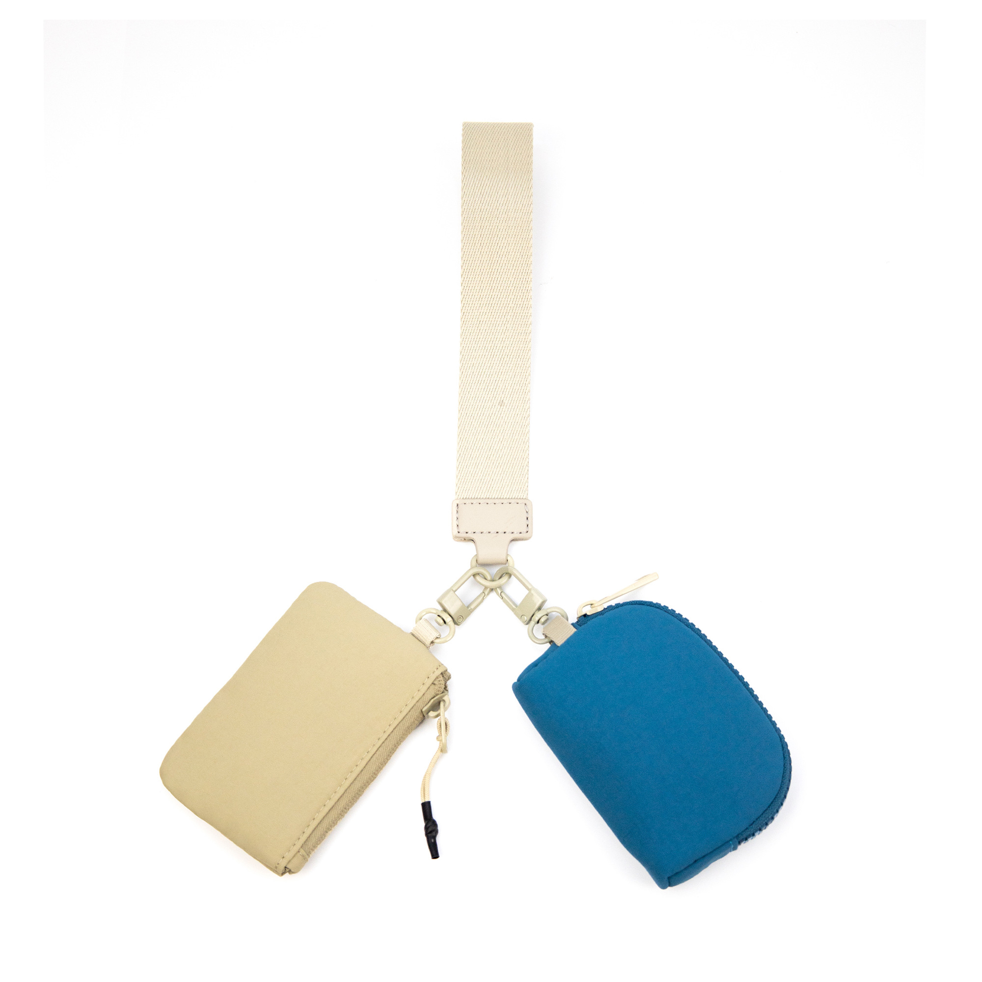Nylon Dual Pouch Wristlet 3" x 4" With Zipper Strap 5