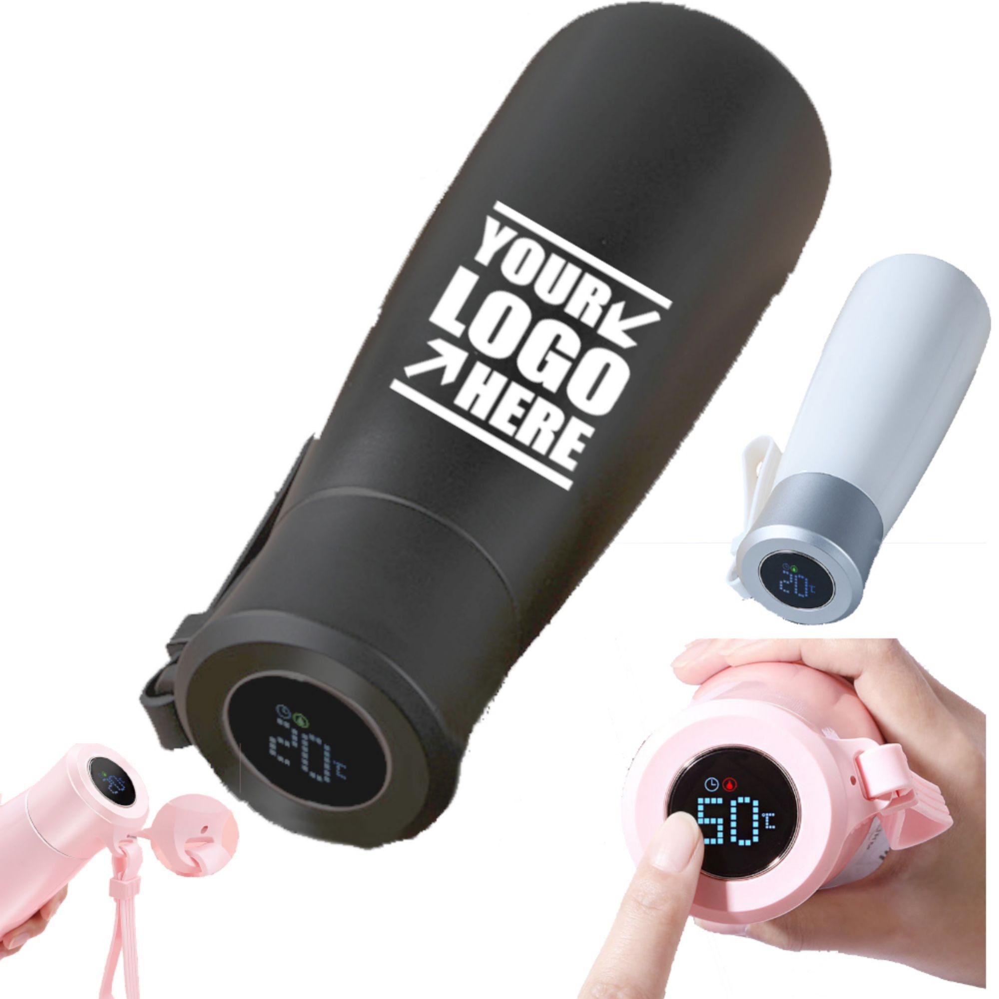 11 OZ Digital Temperature Display Double Wall Bottle 1