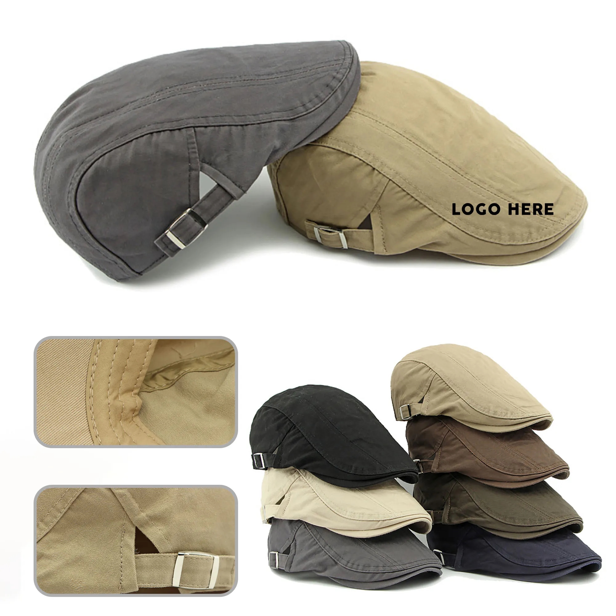Adjustable Men's Flat Cotton Cap 4