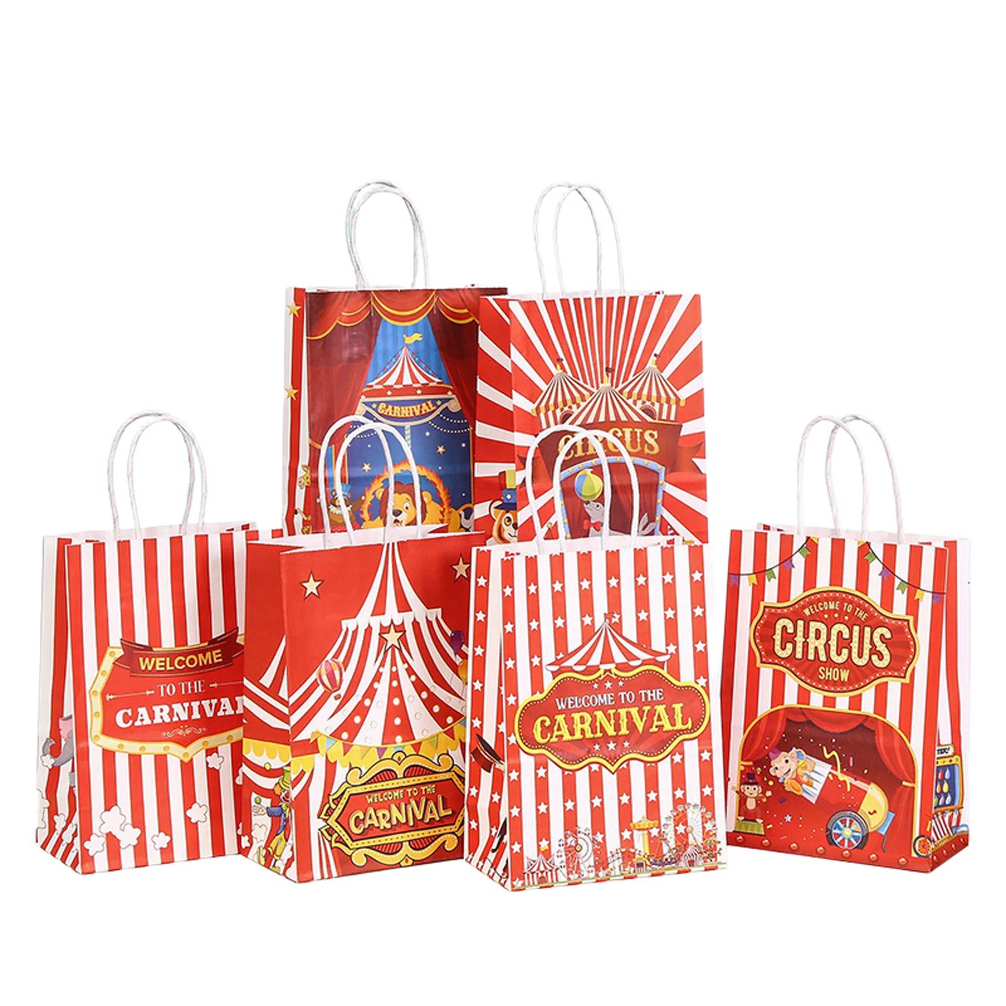 Circus-Themed Kraft Paper Tote Bag 6