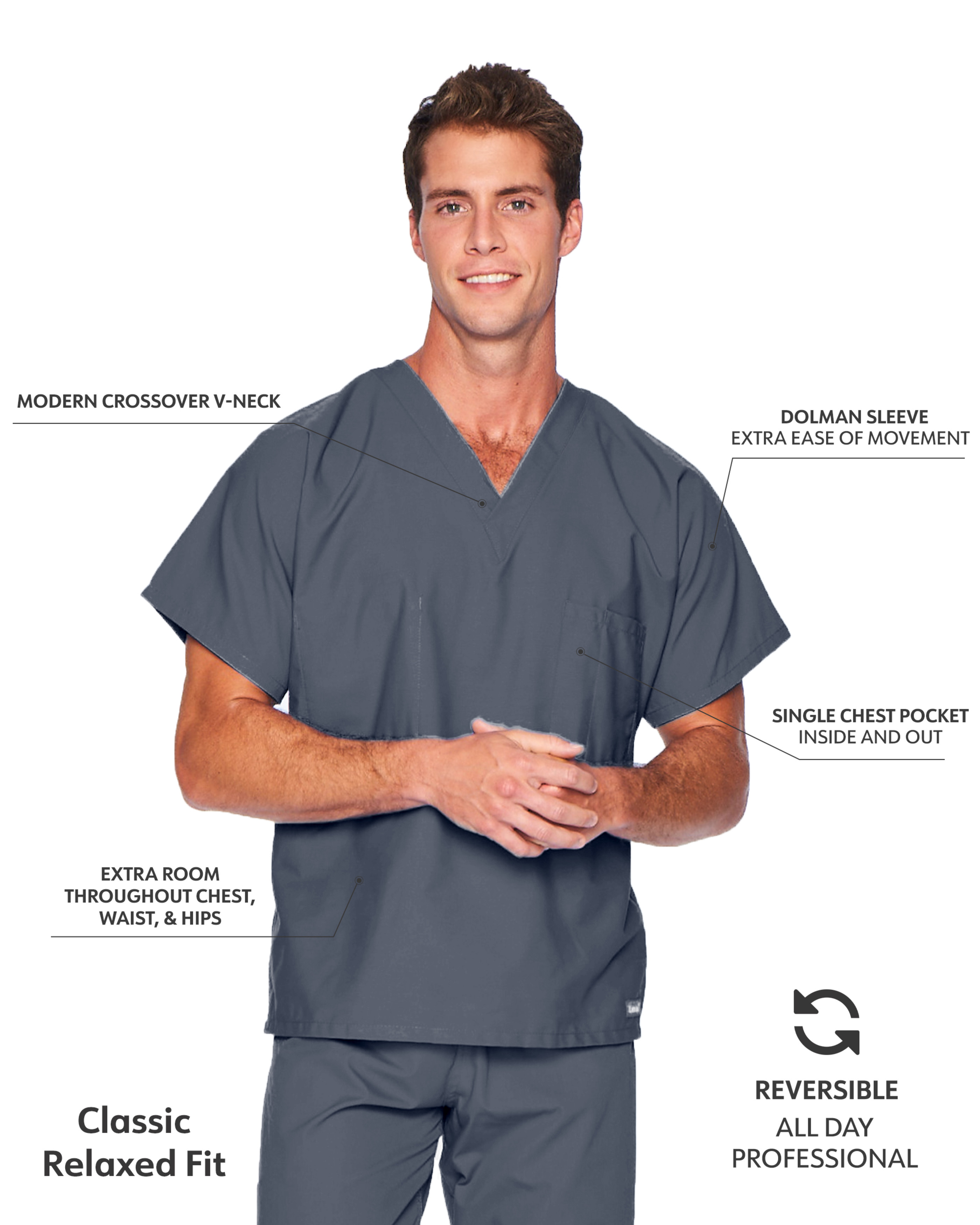 Landau - Essentials - Unisex One-Pocket Reversible V-Neck Top 43