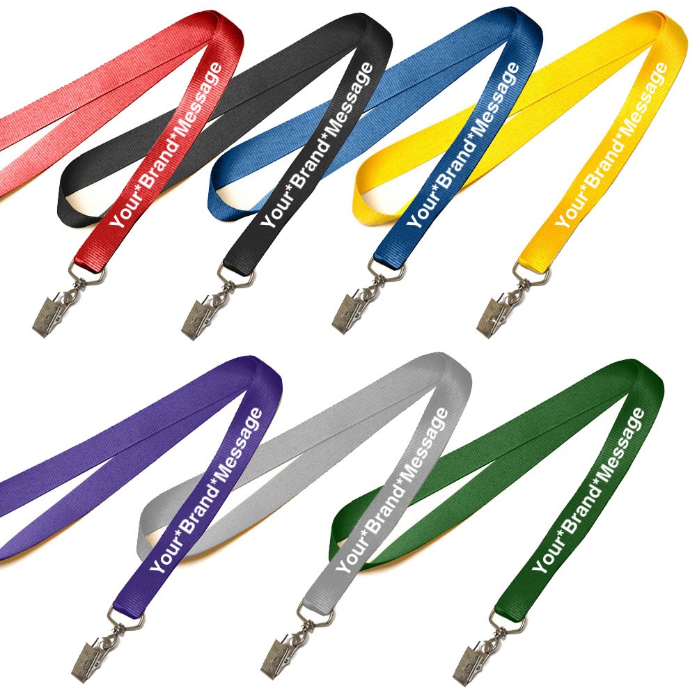 3/4" Polyester Screen Printed Lanyard with Standard Metal Attachments 2