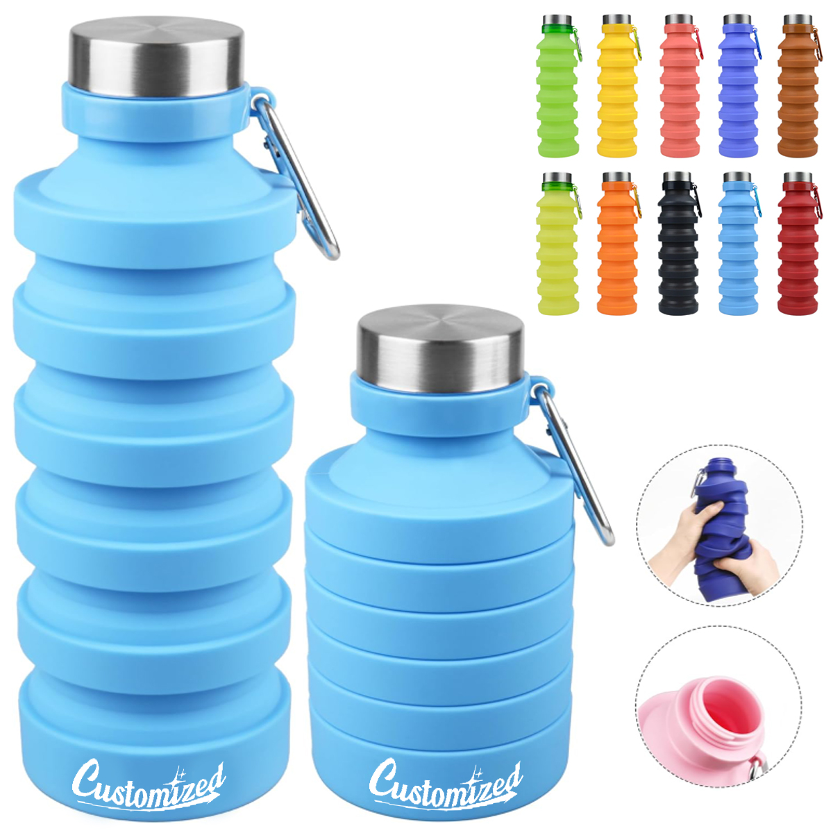 17oz Collapsible Silicone Travel Bottle 2