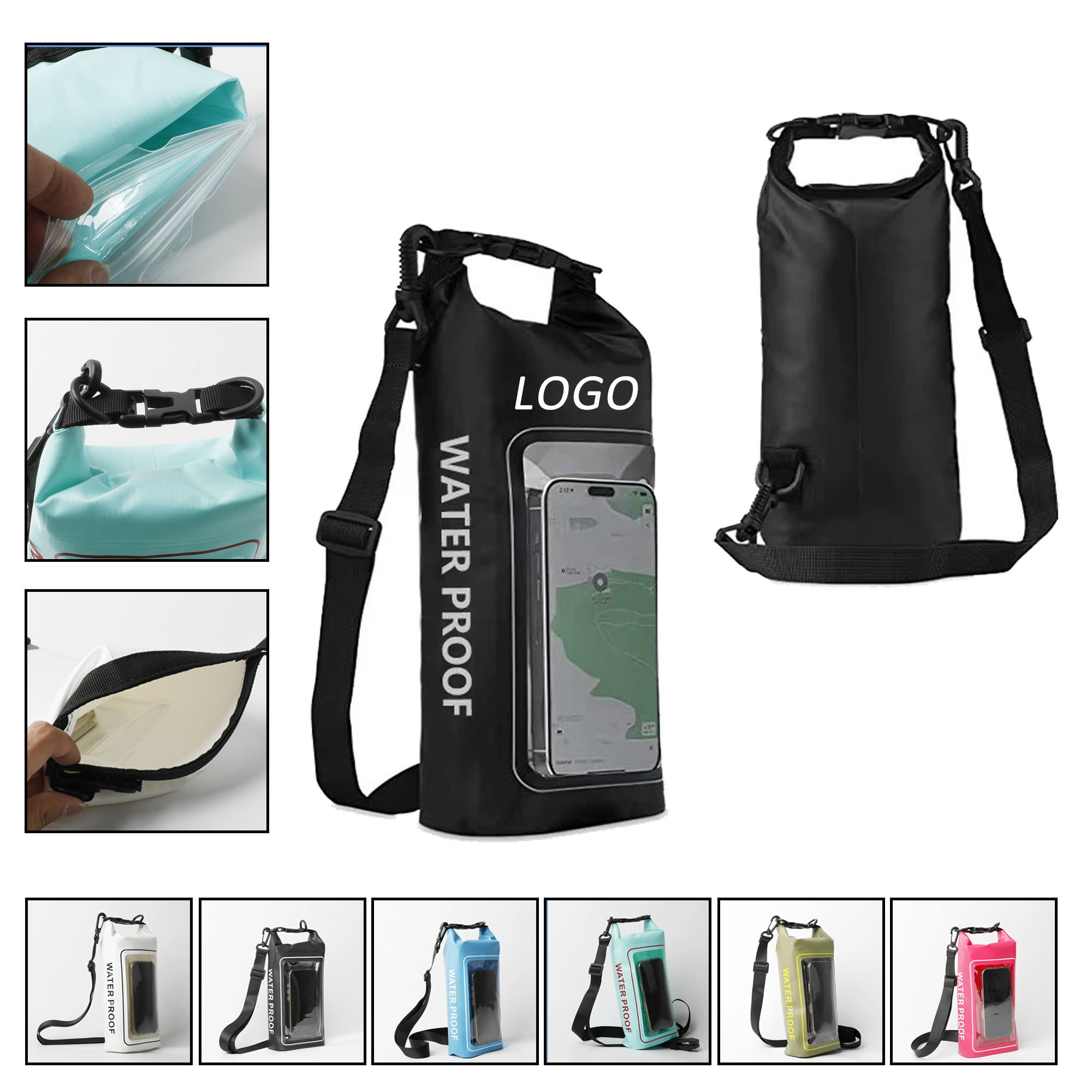 2L Clear Phone Pouch Waterproof Dry Bag 2