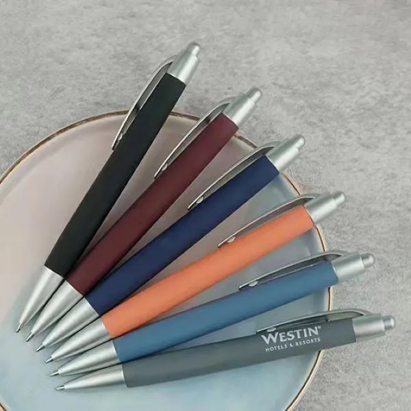 Custom Soft Touch Rubberized Matte Finish Ballpoint Pen 4