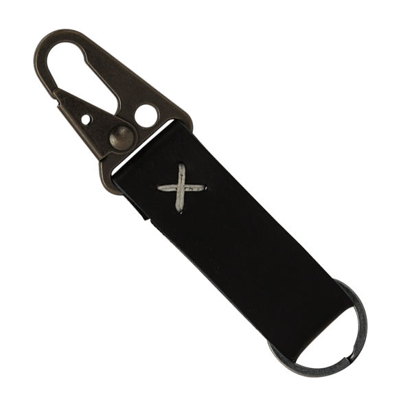 Busker Leather Keychain with Antique Nickel Carabiner 30