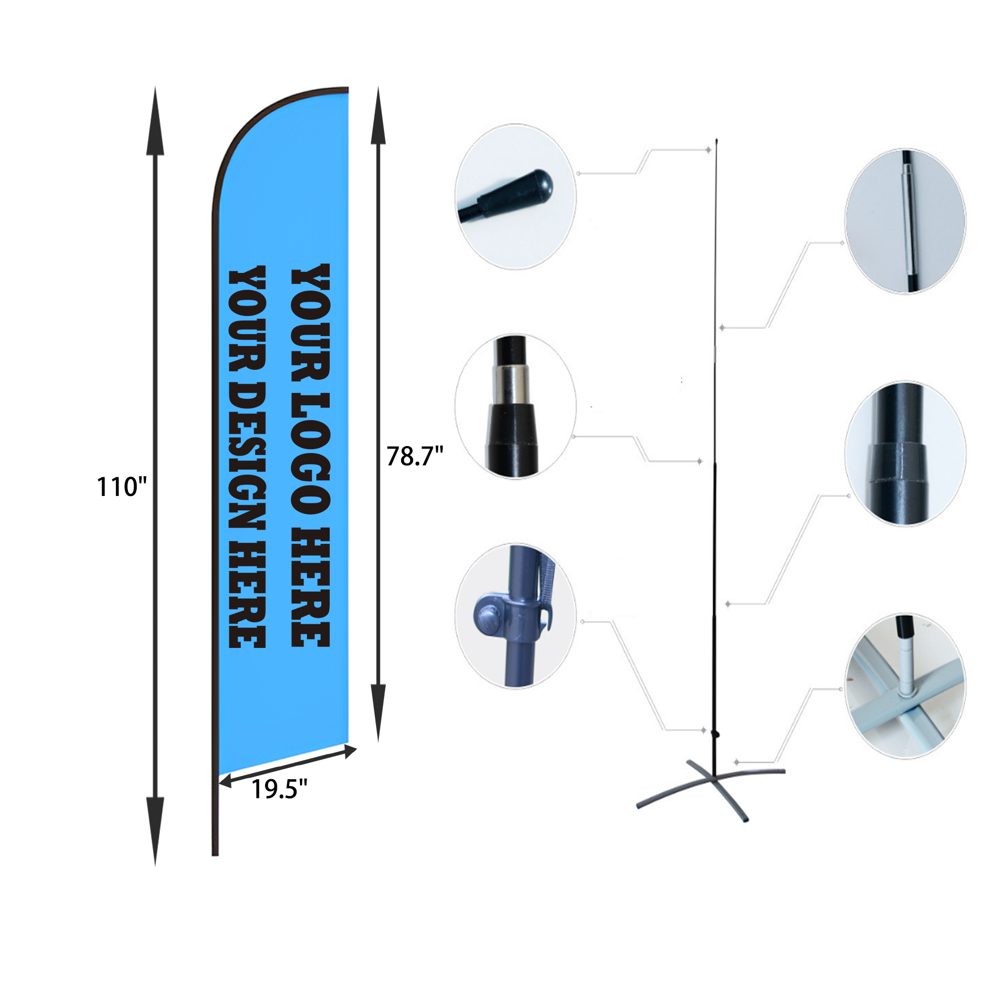 Durable 9 FT Feather Flag 1