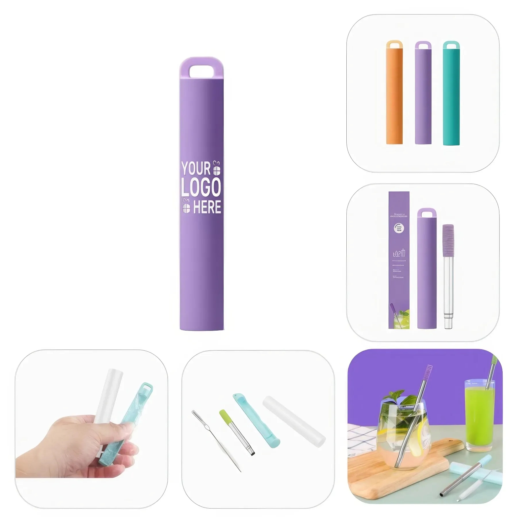 304 Stainless Steel Telescopic Straw Silicone Tip 5