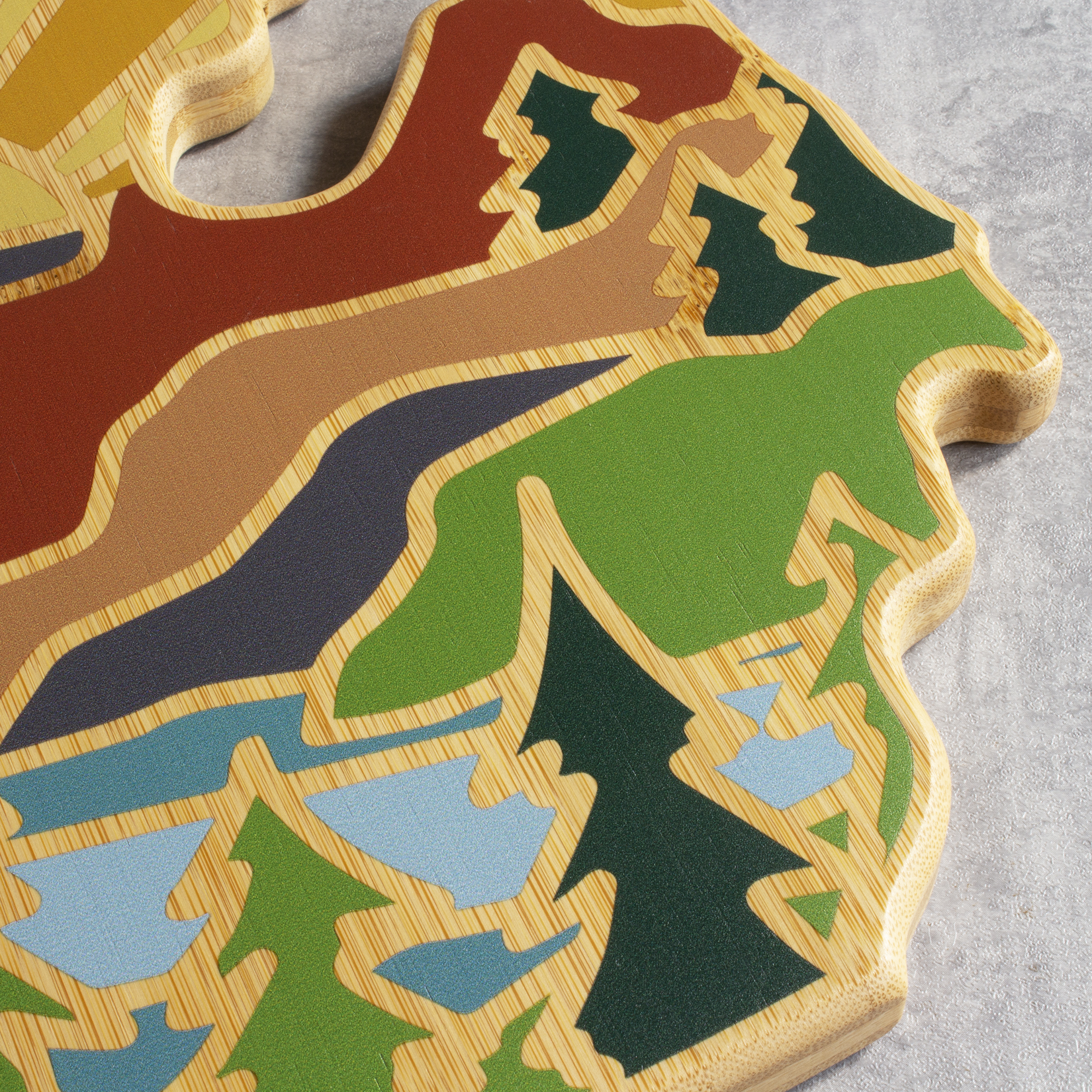 Michigan (Mitten) State Shaped Cutting and Serving Board with Artwork by Summer Stokes 5