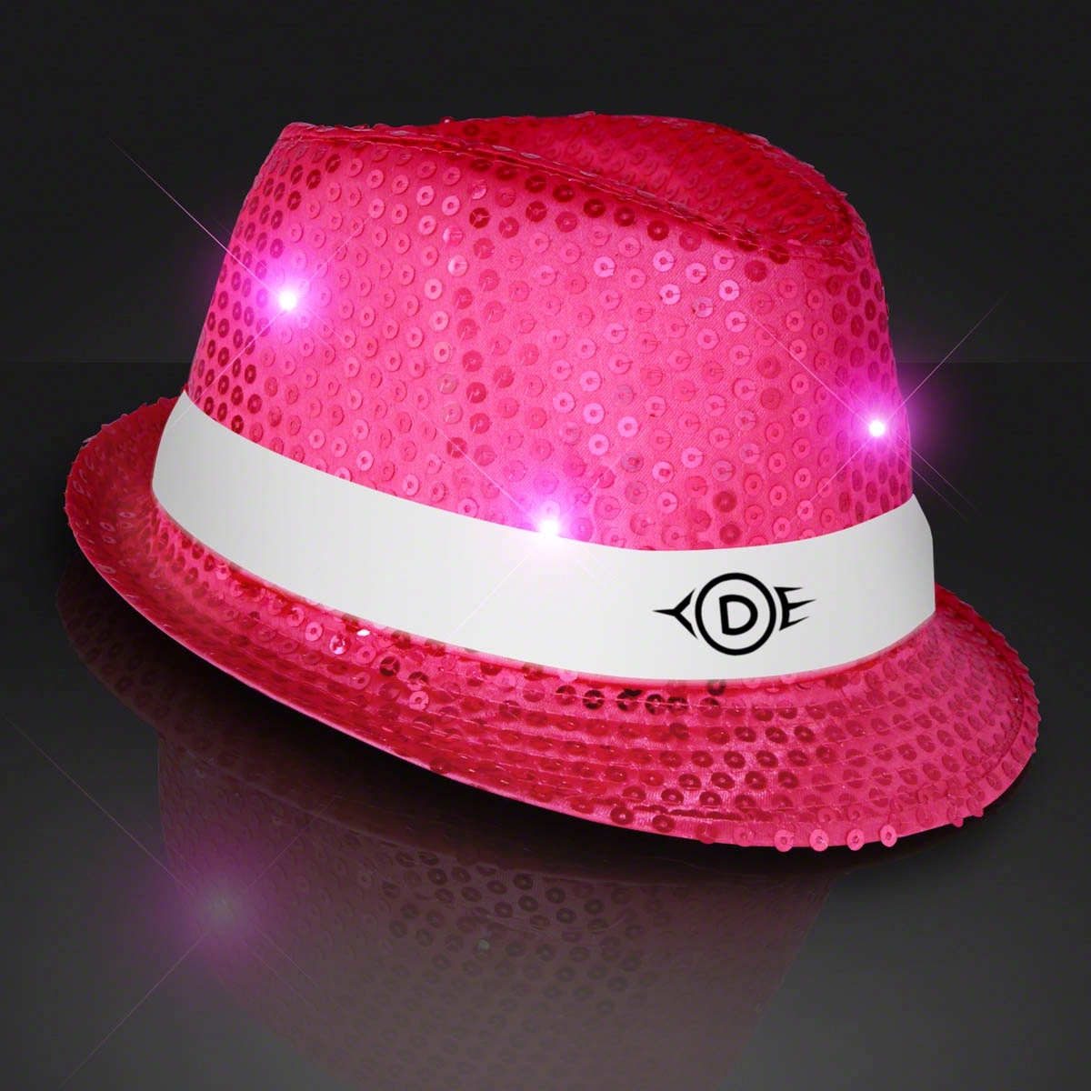 Shiny Single Colored Fedora Hats with White Bands 2