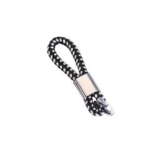 Sophisticated Weaved PU Leather Keychain With Plastic Buckle 1