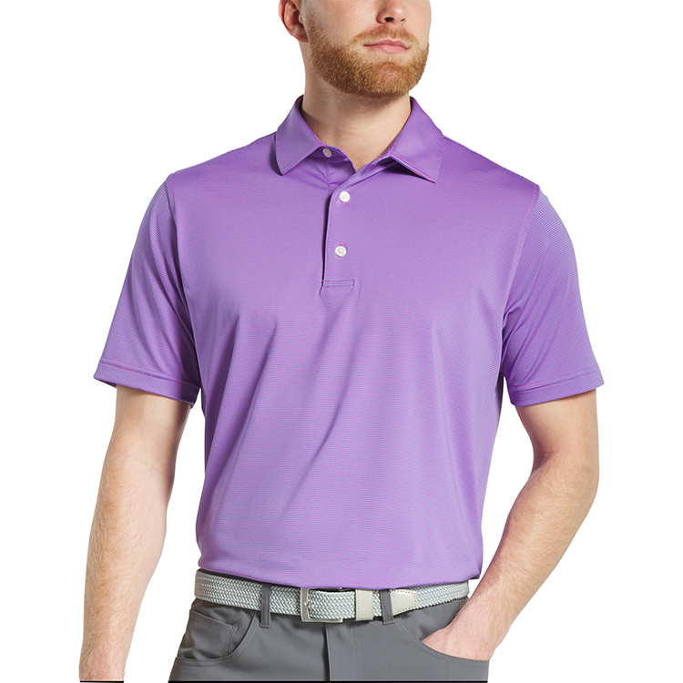 FootJoy MicroFeeder Stripe Lisle - Self Collar Polo 3