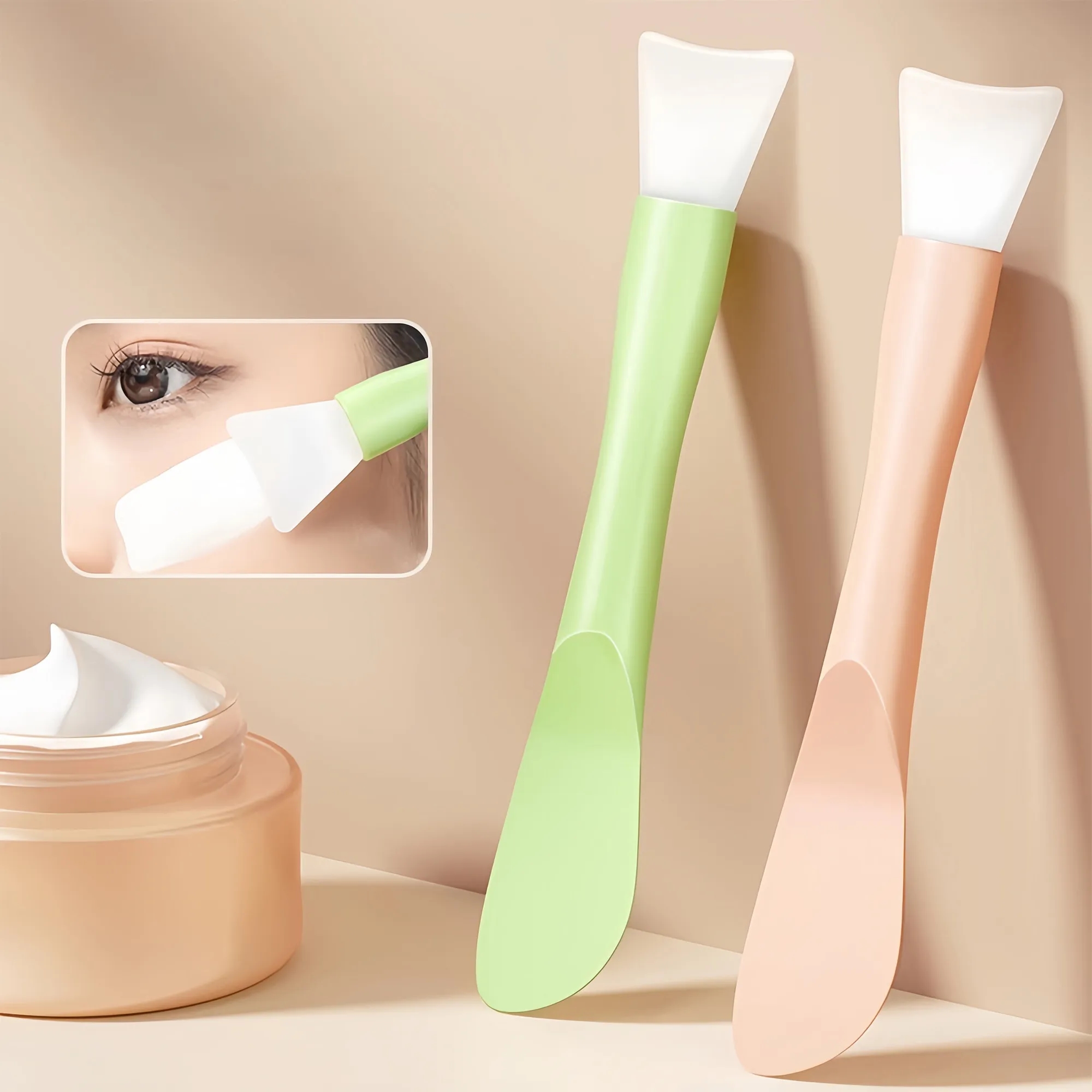 Dual Ended Facial Mask Brush Applicator With Spatula 2