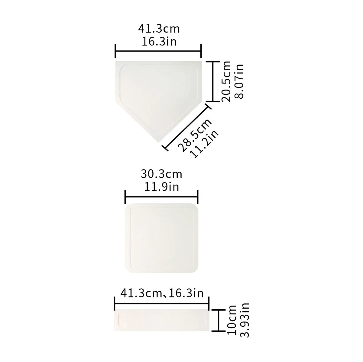 Rubber 5-Piece Baseball Softball Base Set 6