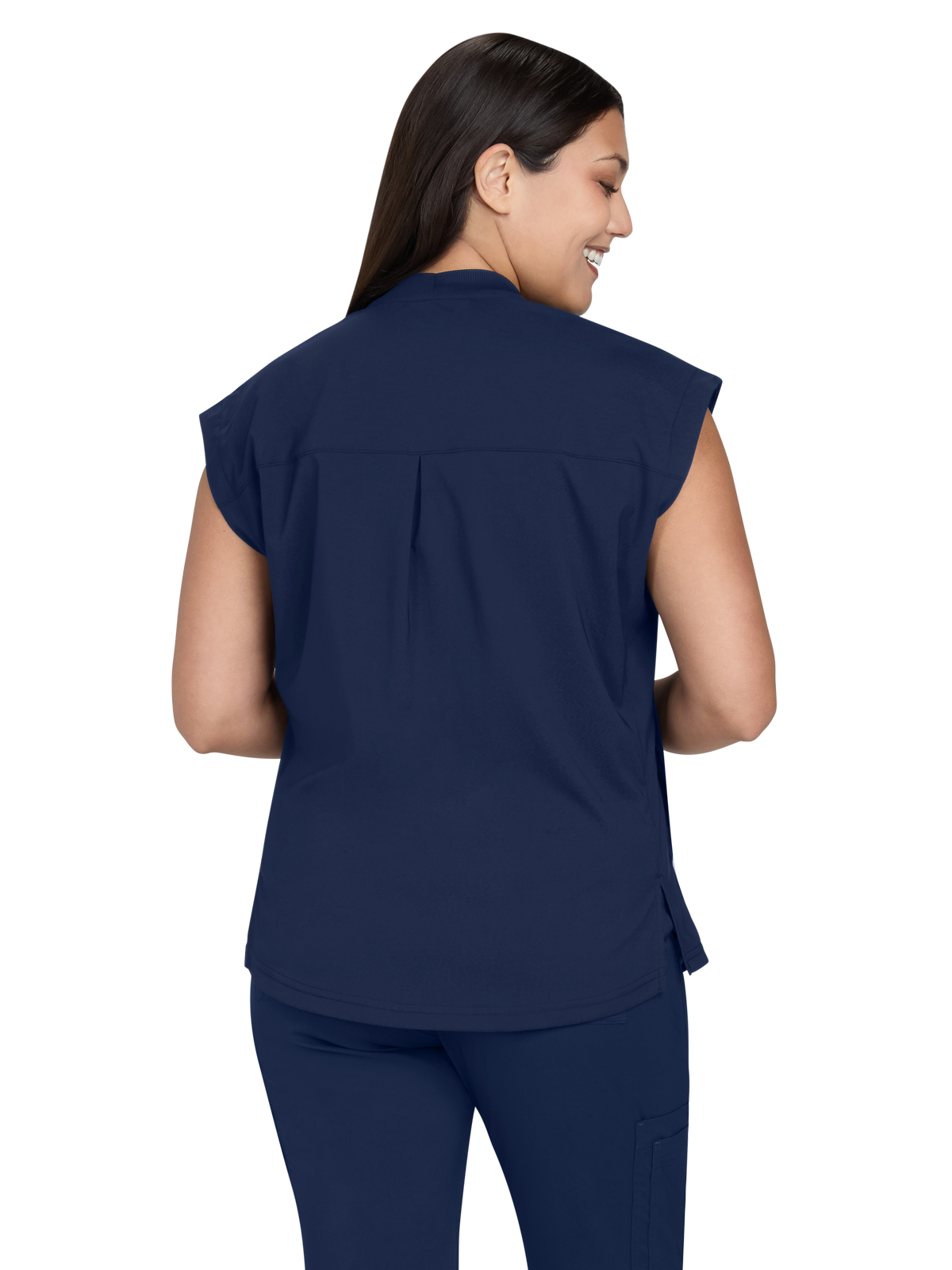 Basics - Women's Two-Pocket Round Neck Scrub Top 2
