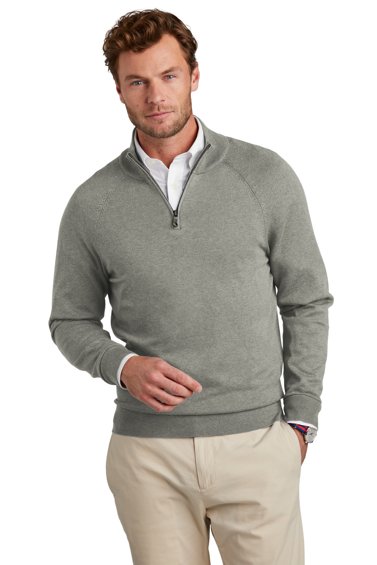 Brooks Brothers Cotton Stretch 1/4-Zip Sweater BB18402 24