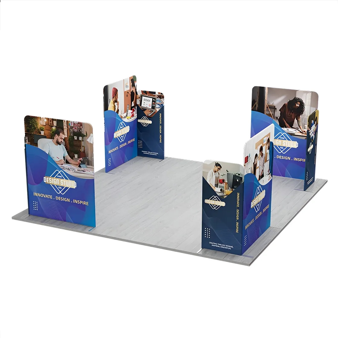 20ft Magnetic Modular Fabric Displays - 4 L-Shape Sections 5