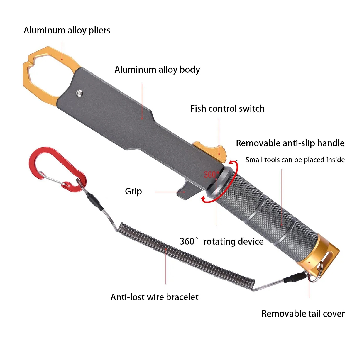 In Stock Professional Fishing Lip Gripper Pliers Tool 5