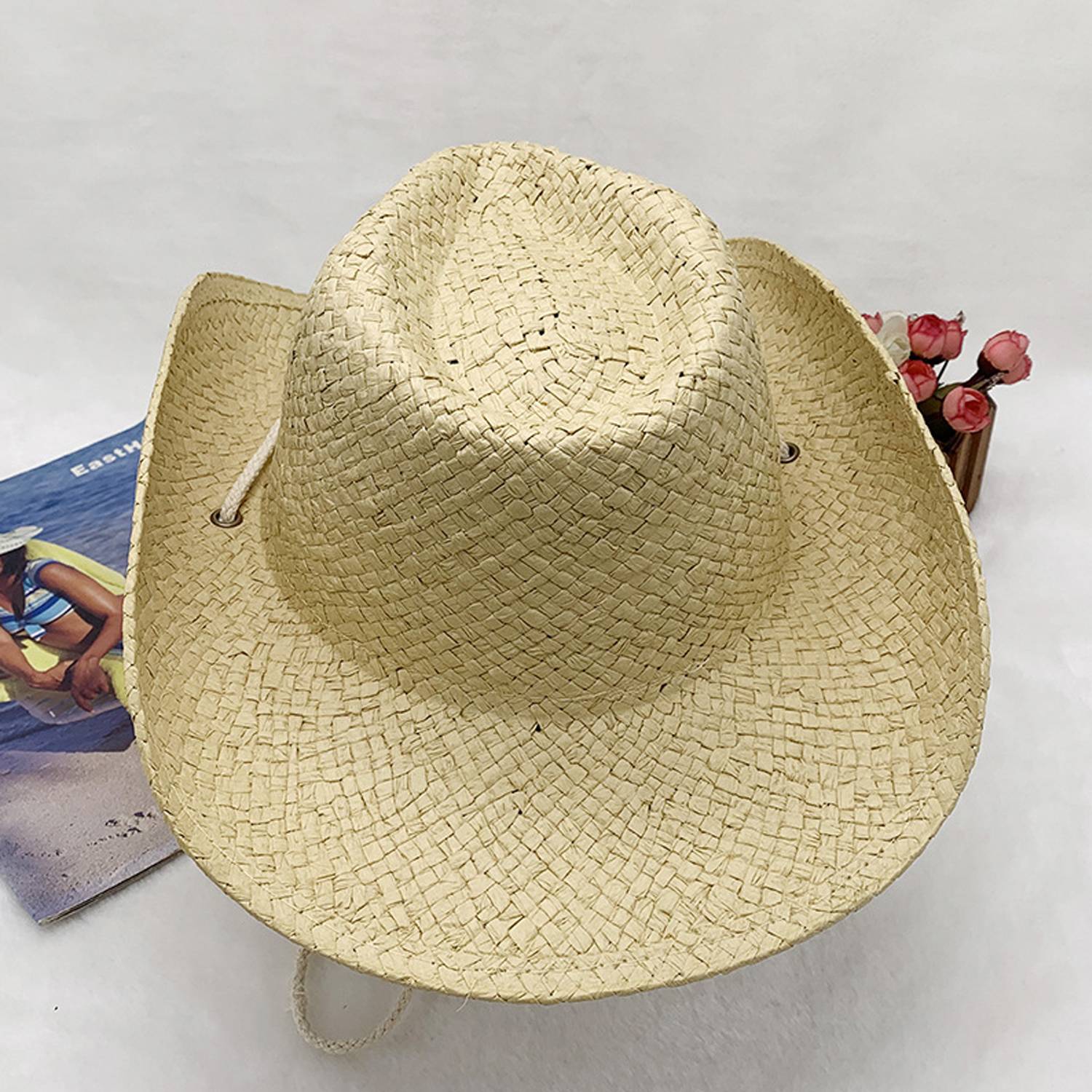 Men And Women Pull Grass Hand Woven Western Cowboy Hat 8