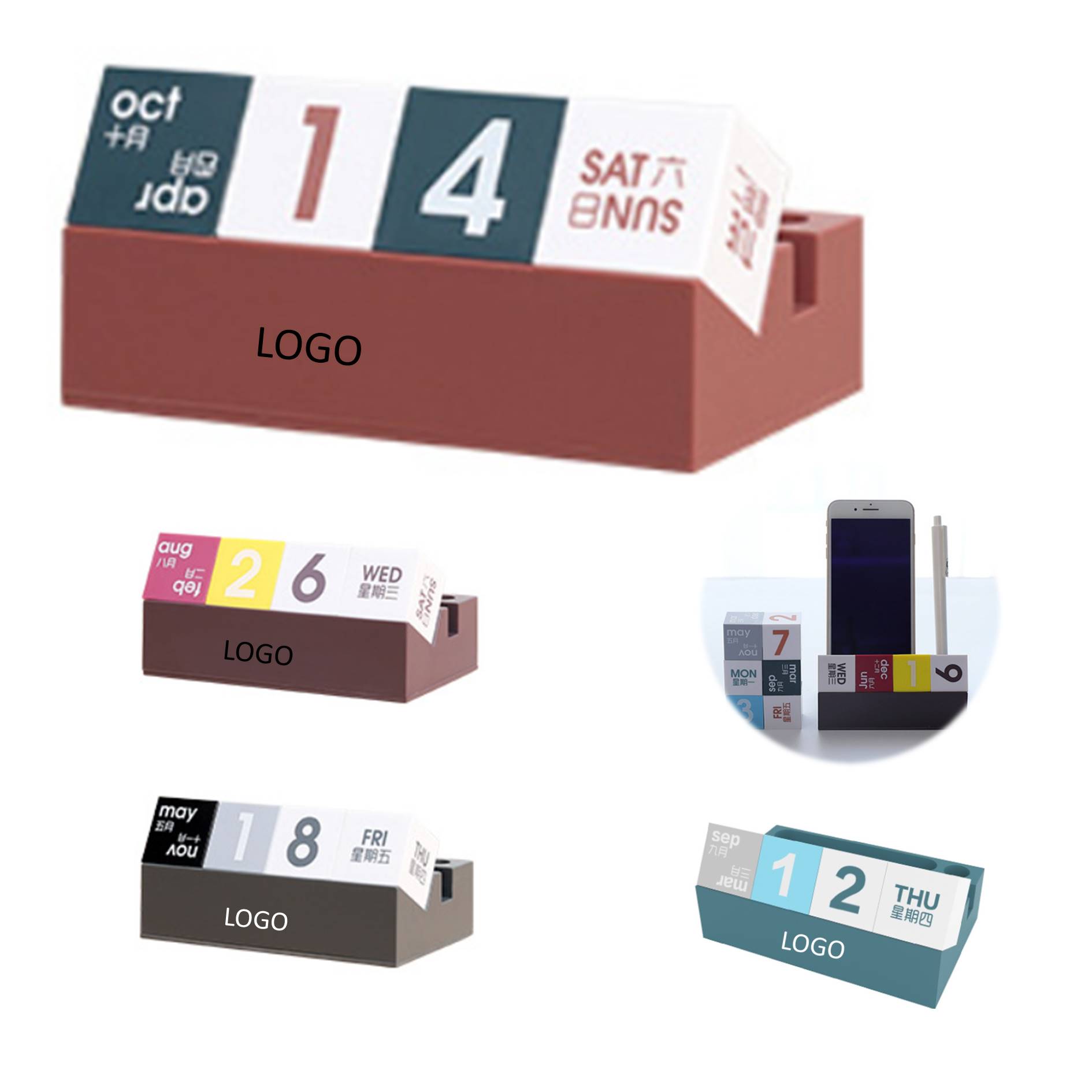 Desktop Desk Calendar with Phone and Pen holder 3