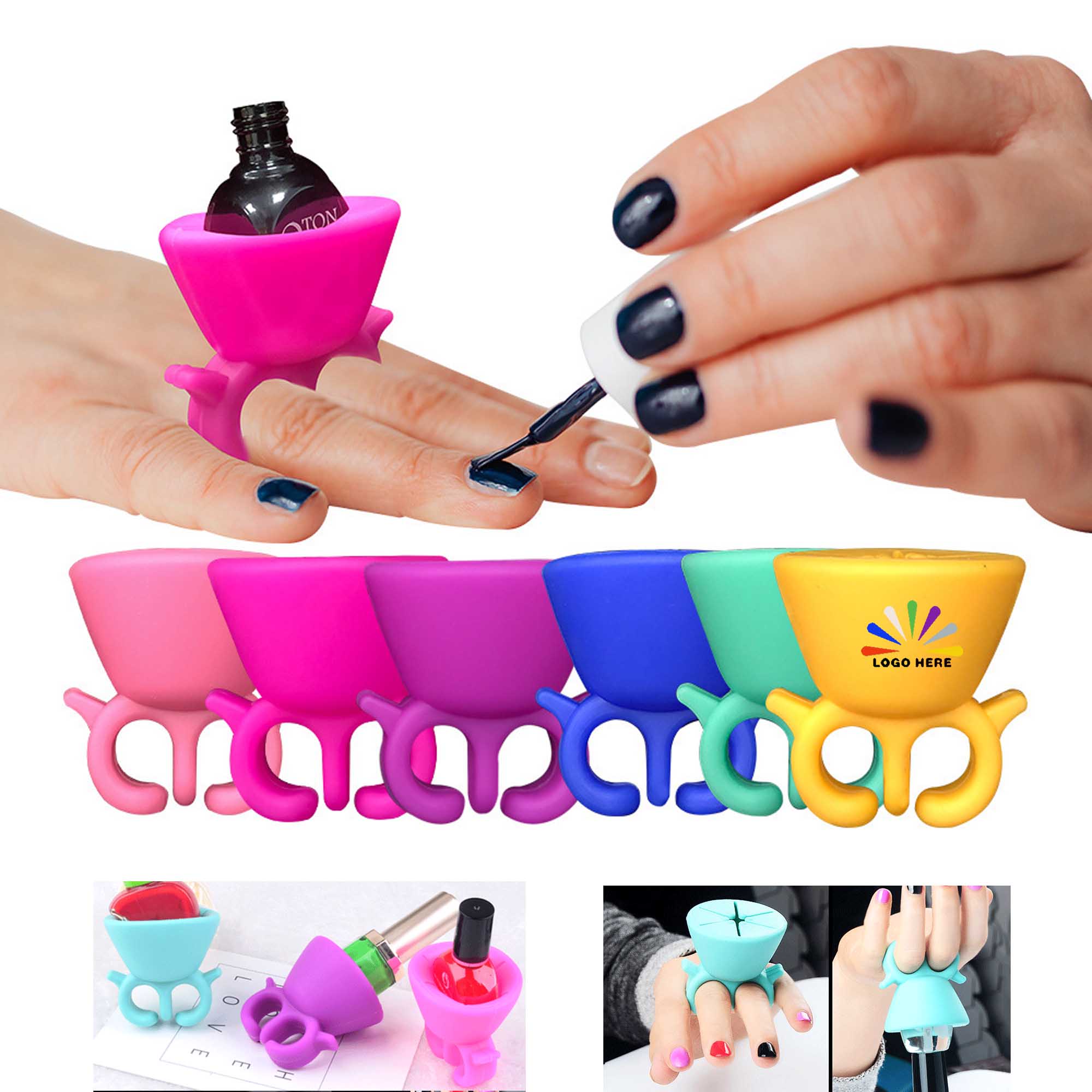Silicone Fingernail Polish Bottle Stand Organizer 1