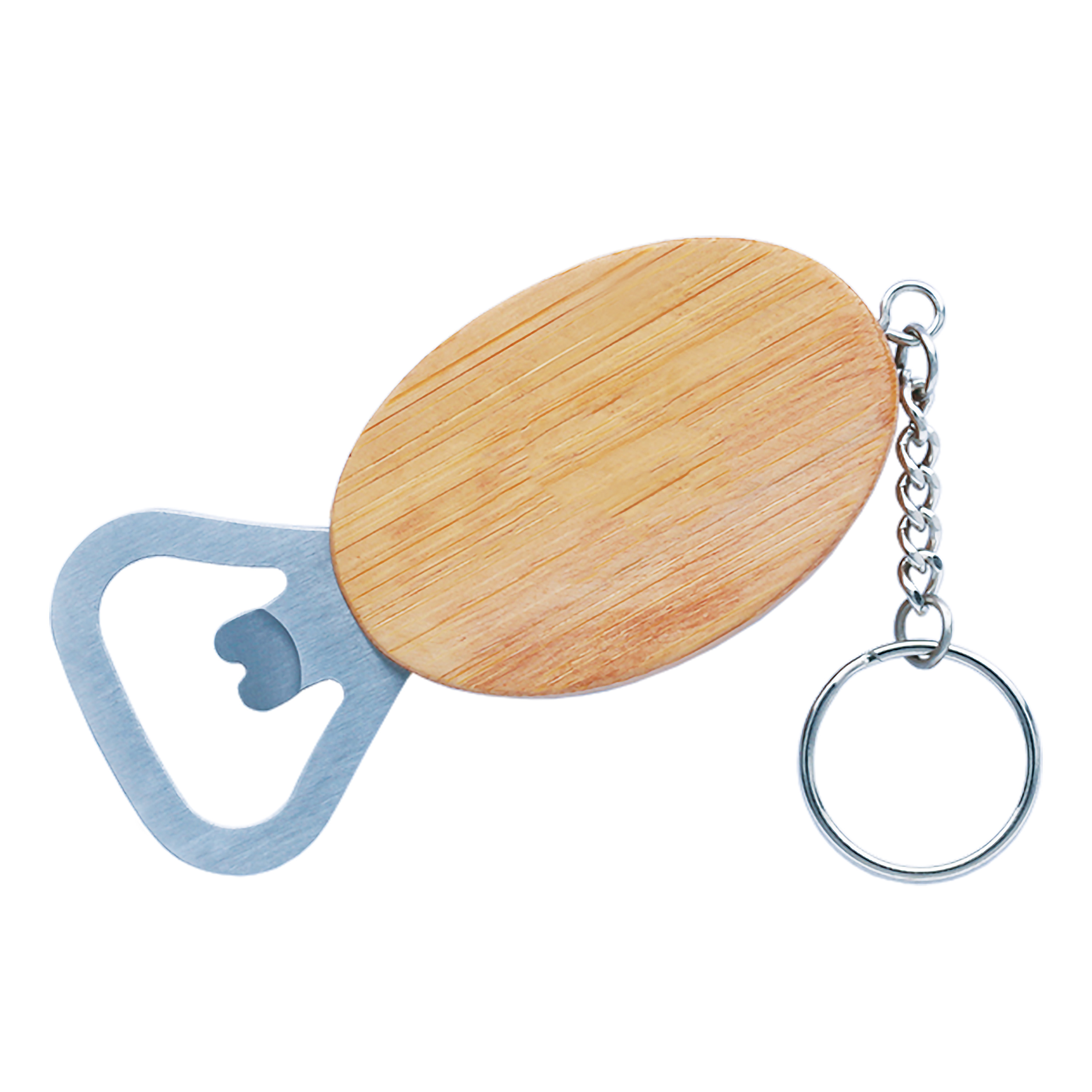 Bamboo Bottle Opener Keychain 2