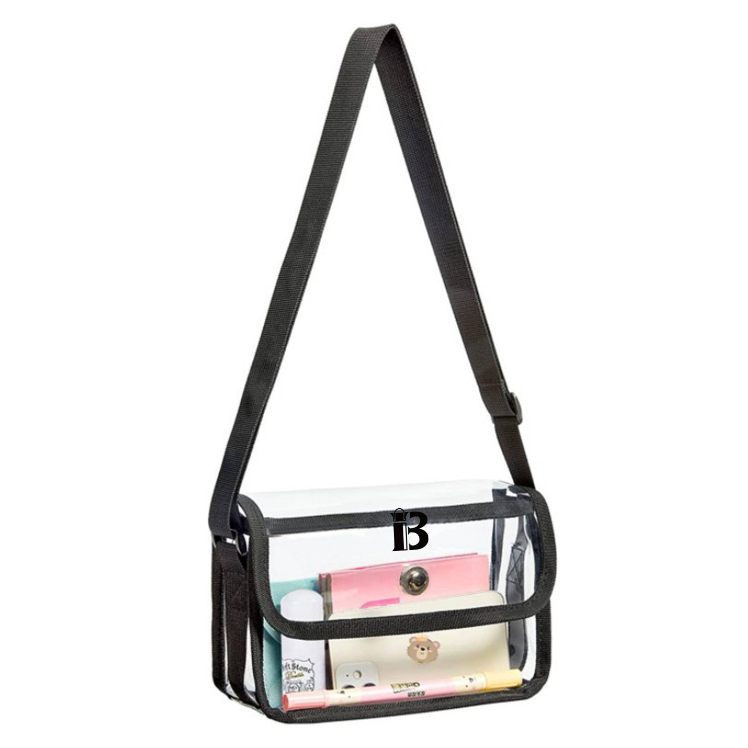 Clear PVC Messenger Bag Crossbody Stadium Approved Purse 2