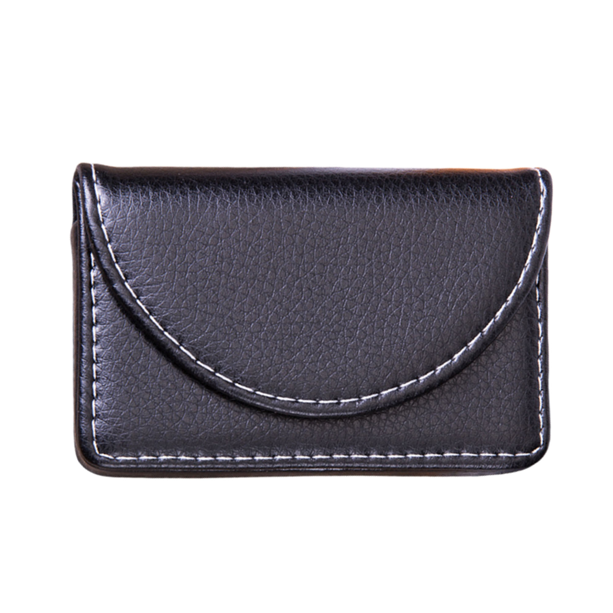 Leather Business Card Holder with Magnetic Closure