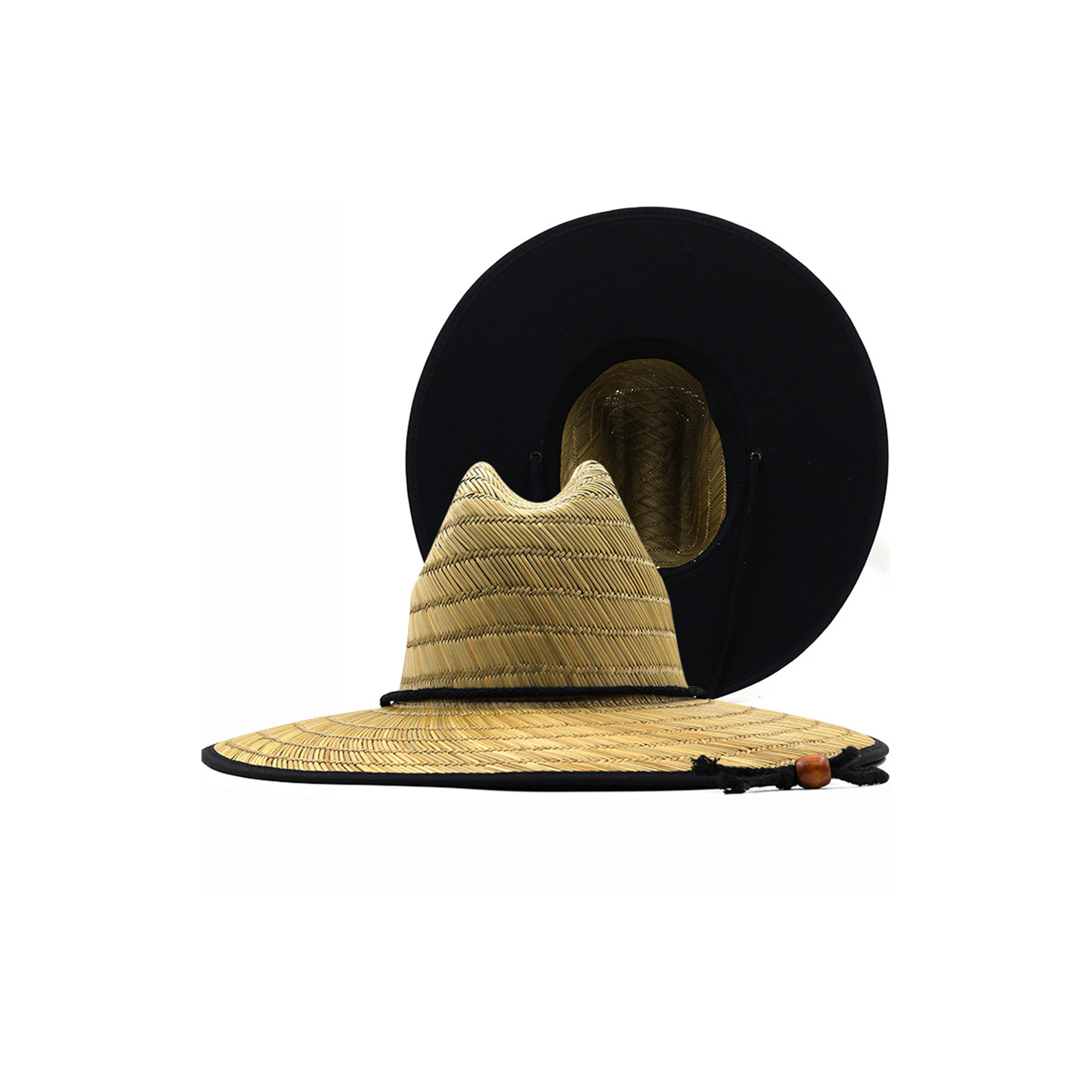 Wide Brim Straw Sun Style With Adjustable Chin Cord 23" 2